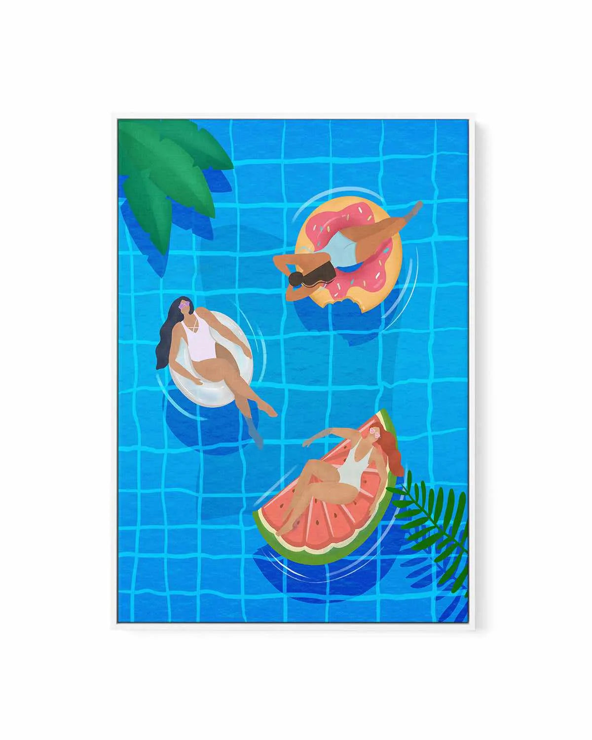 Swimming Pool Ladies by Petra Lizde | Framed Canvas Art Print from Olive et Oriel where you can shop wallpaper and artworks online