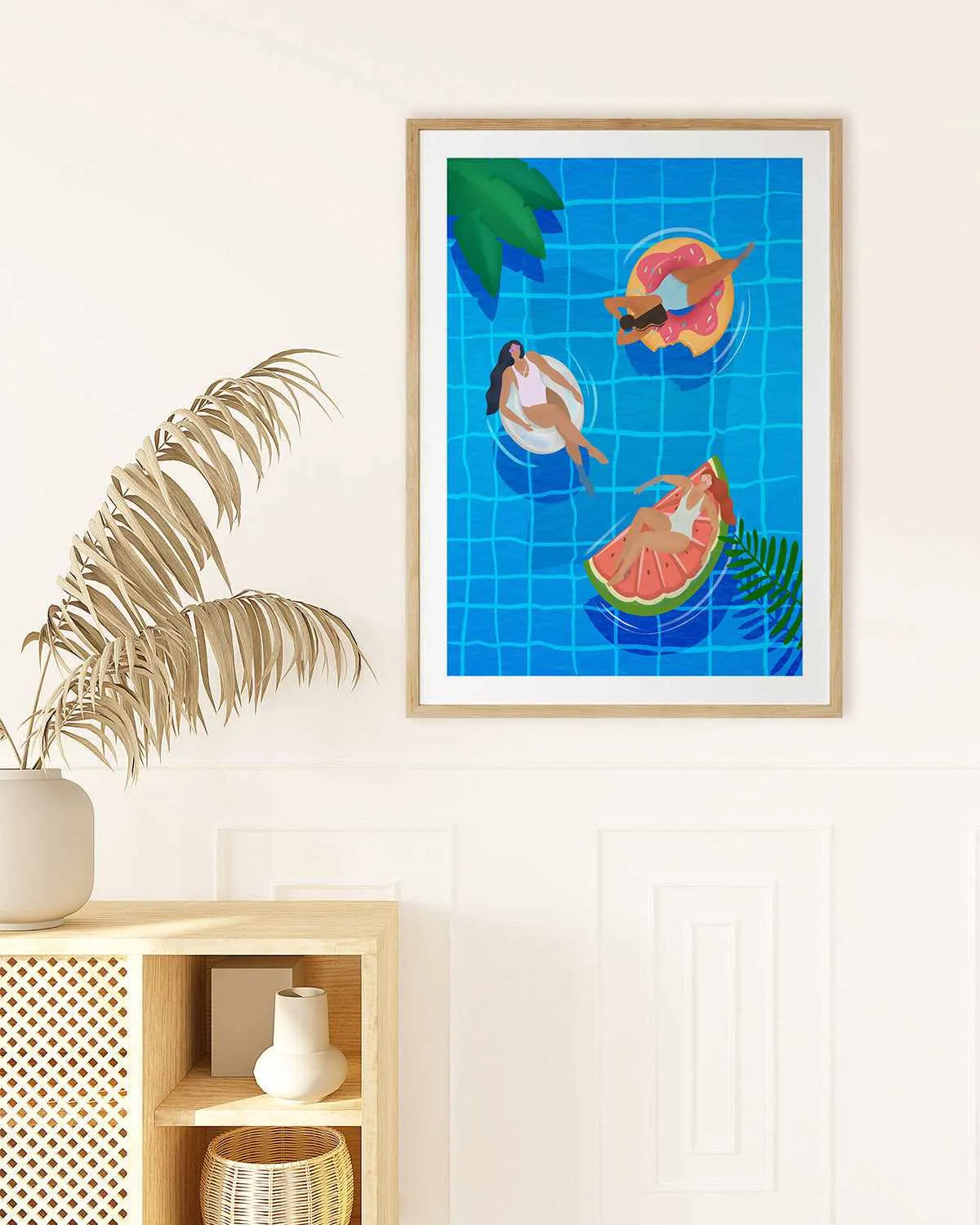 Swimming Pool Ladies by Petra Lizde Art Print from Olive et Oriel where you can shop wallpaper and artworks online