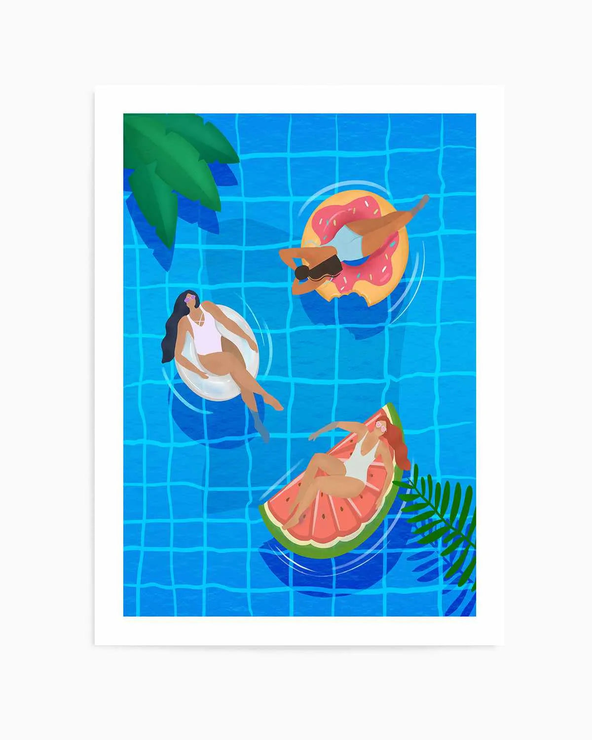 Swimming Pool Ladies by Petra Lizde Art Print from Olive et Oriel where you can shop wallpaper and artworks online