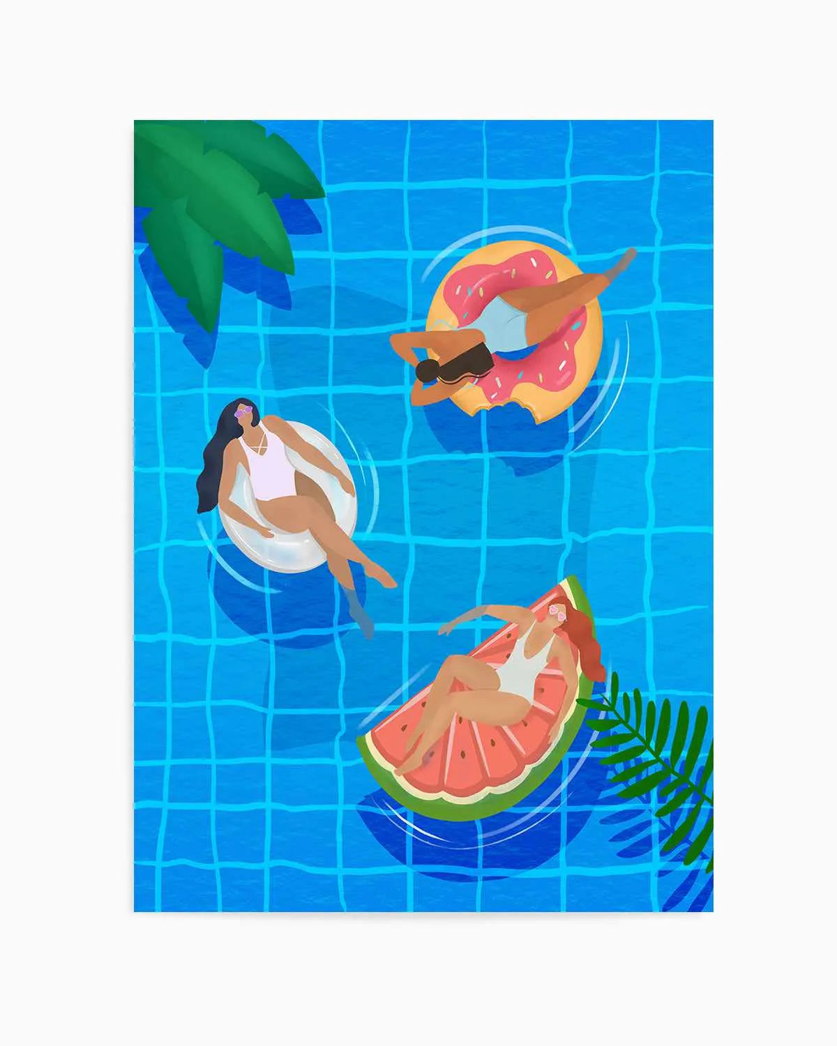 Swimming Pool Ladies by Petra Lizde Art Print from Olive et Oriel where you can shop wallpaper and artworks online