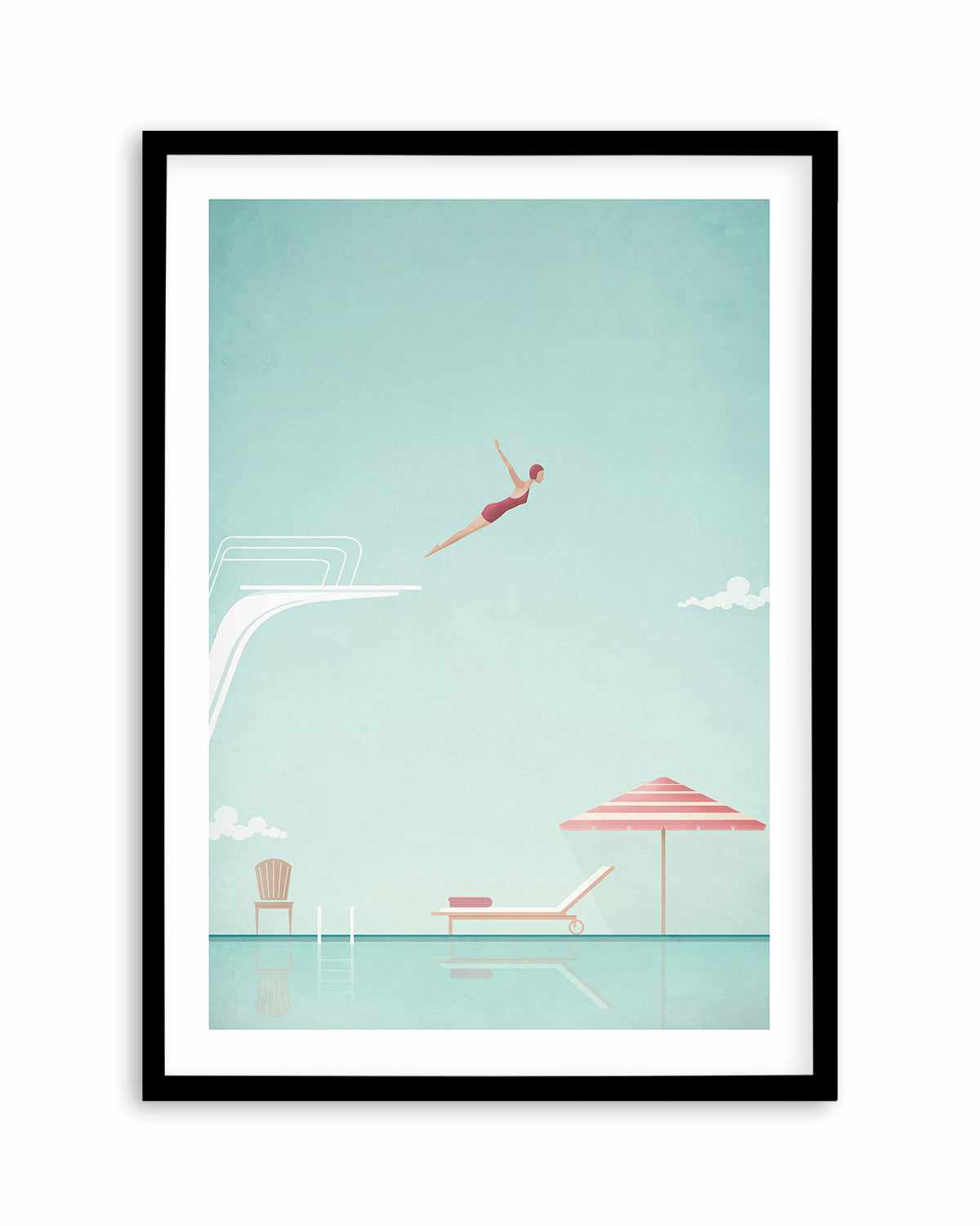 Swimming Pool, Diver by Henry Rivers Art Print