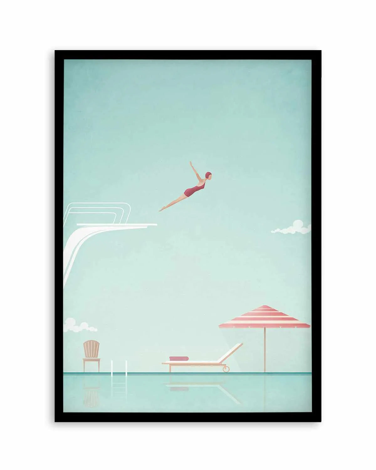 Swimming Pool, Diver by Henry Rivers Art Print from Olive et Oriel where you can shop wallpaper and artworks online