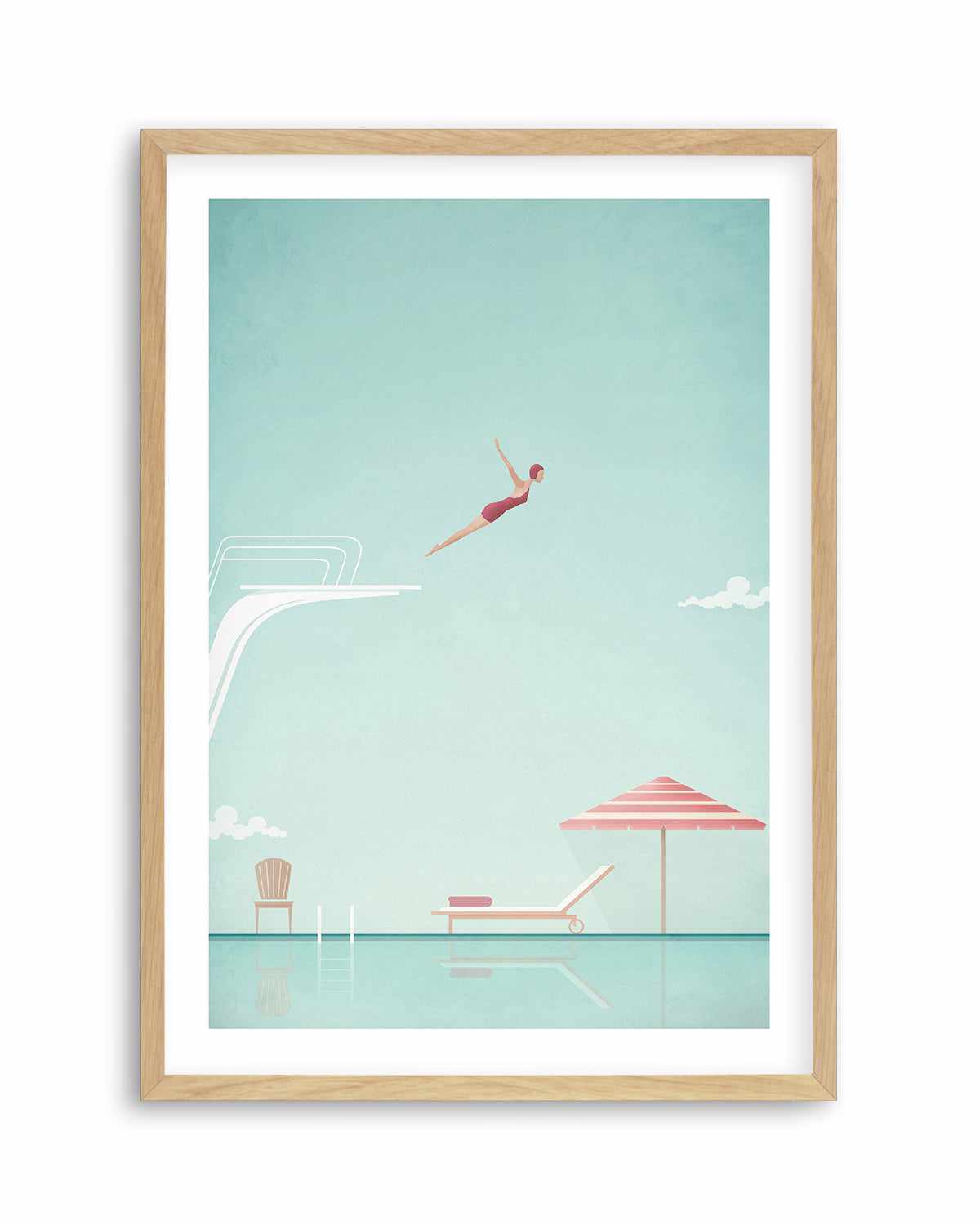 Swimming Pool, Diver by Henry Rivers Art Print