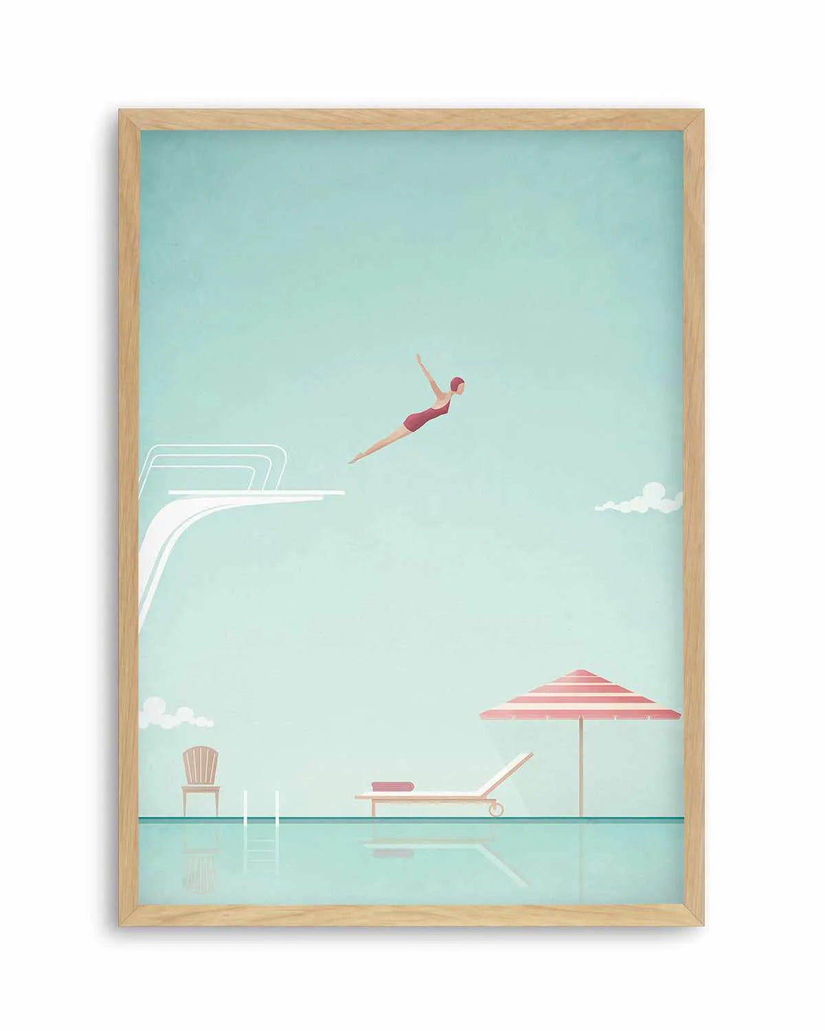 Swimming Pool, Diver by Henry Rivers Art Print from Olive et Oriel where you can shop wallpaper and artworks online