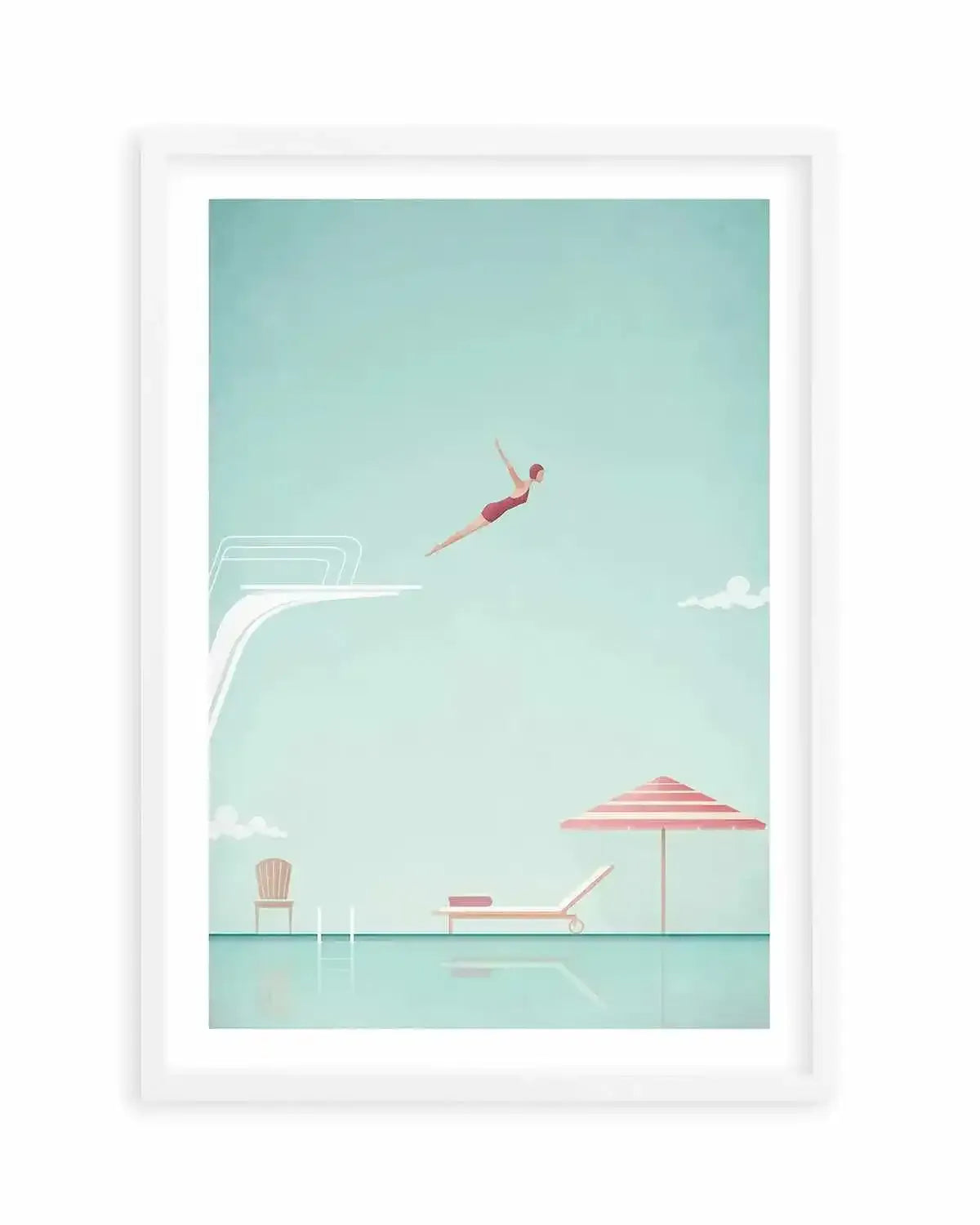 Henry Rivers Horizontal Travel Poster Wall Art Print Pool Diver by Henry Rivers – Olive et Oriel