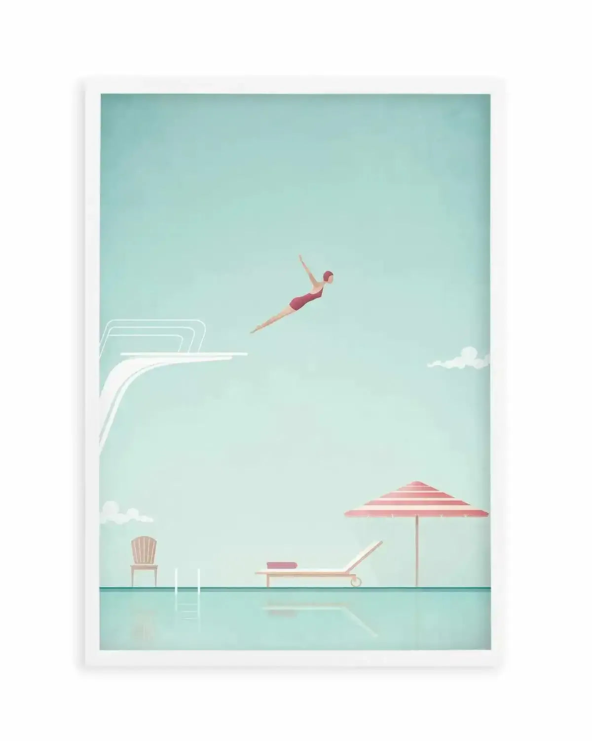 Henry Rivers Horizontal Travel Poster Wall Art Print Pool Diver by Henry Rivers – Olive et Oriel