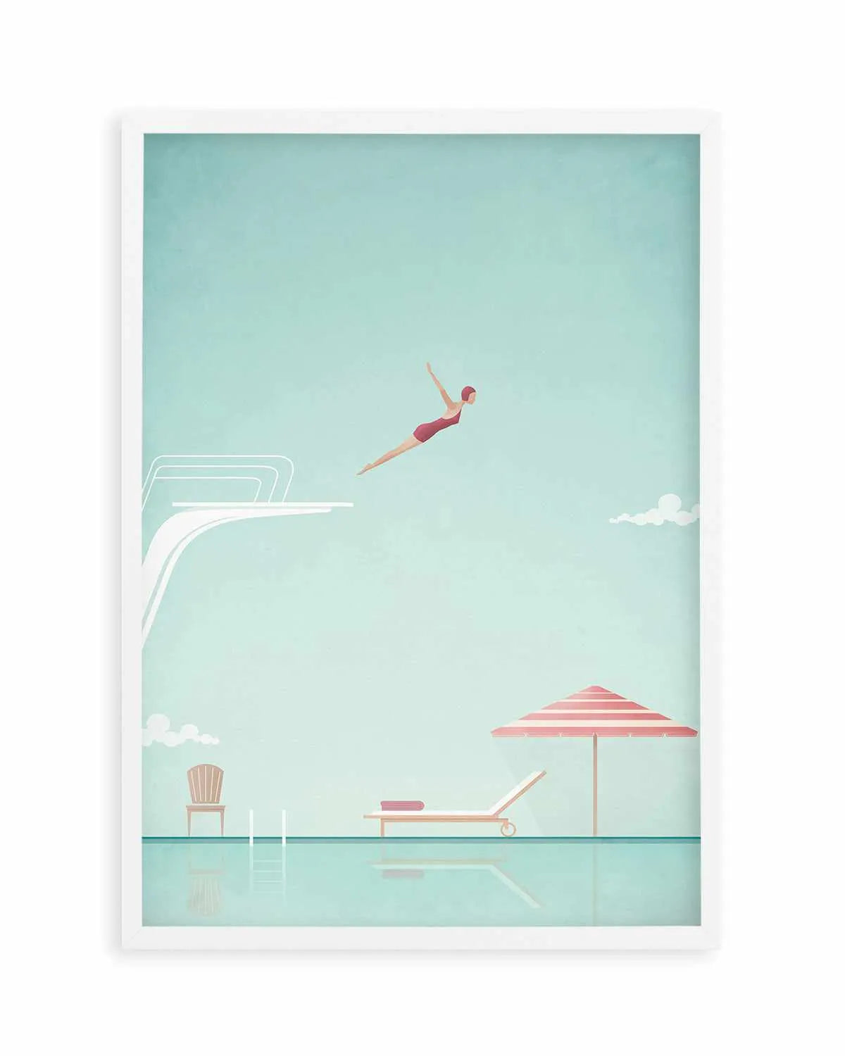Swimming Pool, Diver by Henry Rivers Art Print from Olive et Oriel where you can shop wallpaper and artworks online