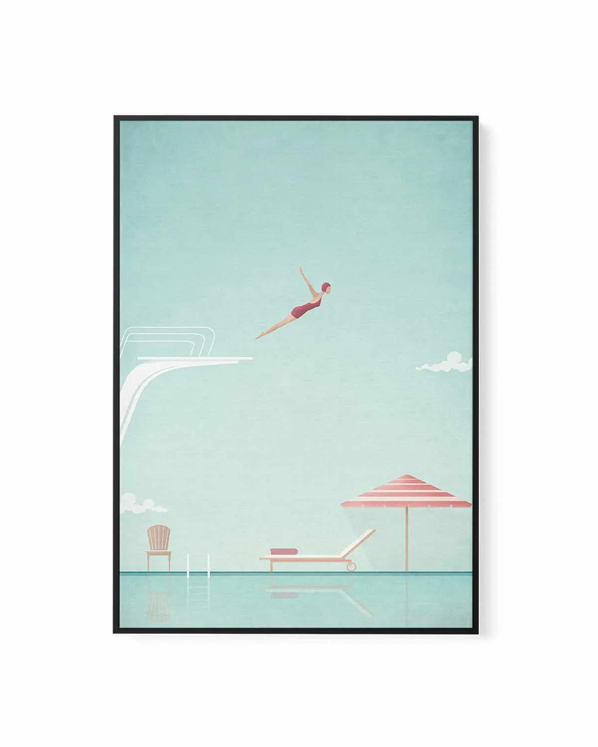 Swimming Pool, Diver by Henry Rivers | Framed Canvas Art Print from Olive et Oriel where you can shop wallpaper and artworks online