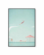 Swimming Pool, Diver by Henry Rivers | Framed Canvas Art Print