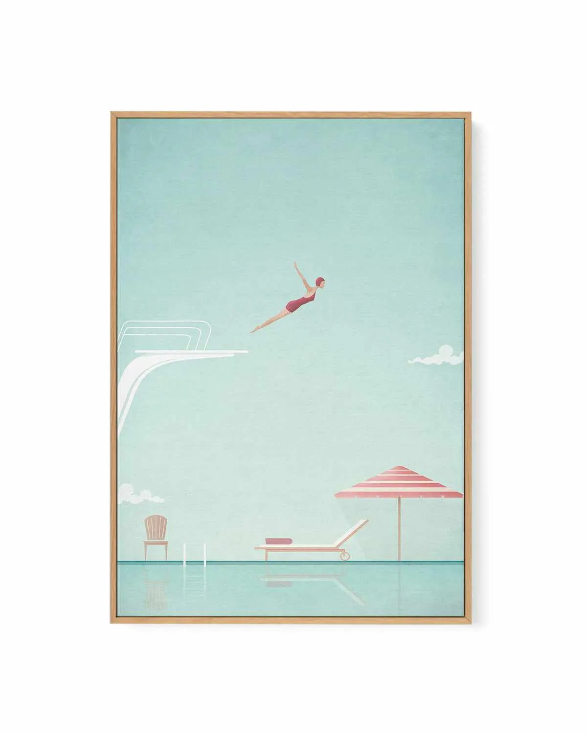 Swimming Pool, Diver by Henry Rivers | Framed Canvas Art Print from Olive et Oriel where you can shop wallpaper and artworks online
