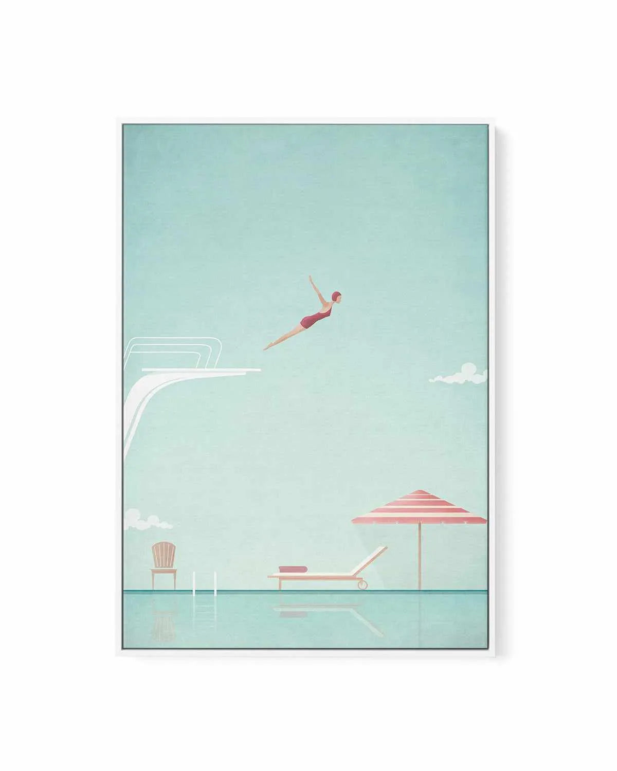 Swimming Pool, Diver by Henry Rivers | Framed Canvas Art Print from Olive et Oriel where you can shop wallpaper and artworks online