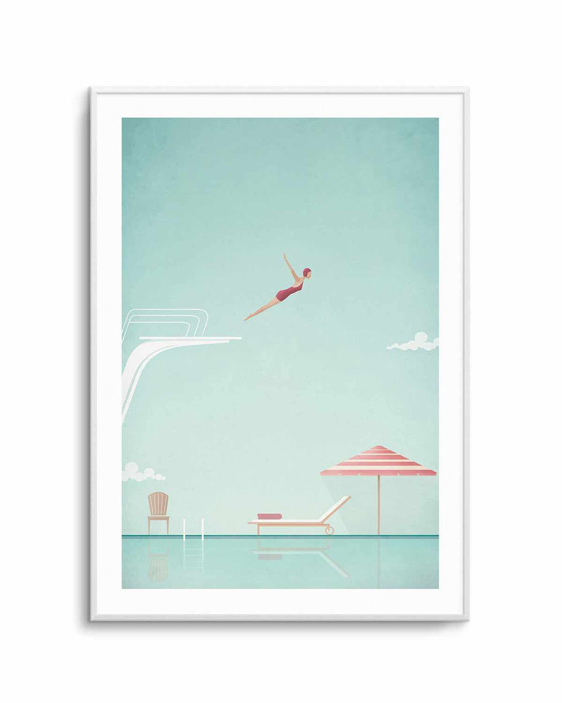 Swimming Pool, Diver by Henry Rivers Art Print