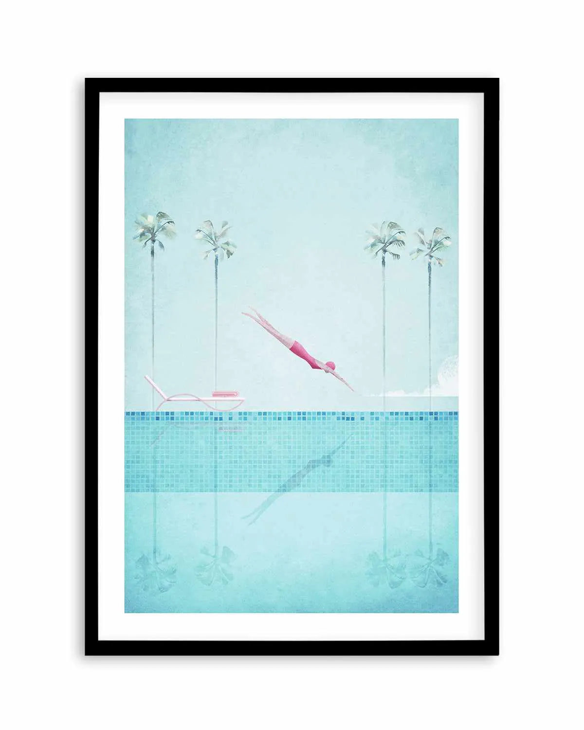 Swimming Pool, Diver and Palms by Henry Rivers Art Print from Olive et Oriel where you can shop wallpaper and artworks online