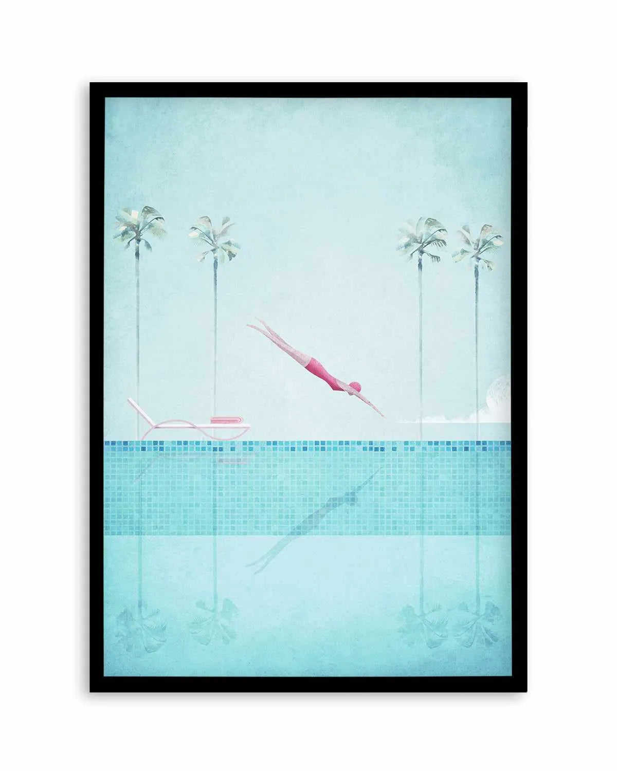 Swimming Pool, Diver and Palms by Henry Rivers Art Print from Olive et Oriel where you can shop wallpaper and artworks online