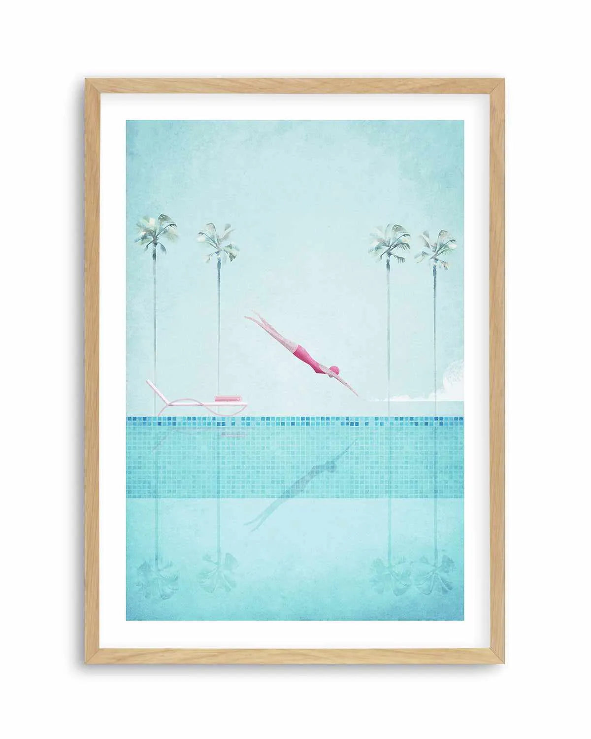 Swimming Pool, Diver and Palms by Henry Rivers Art Print from Olive et Oriel where you can shop wallpaper and artworks online