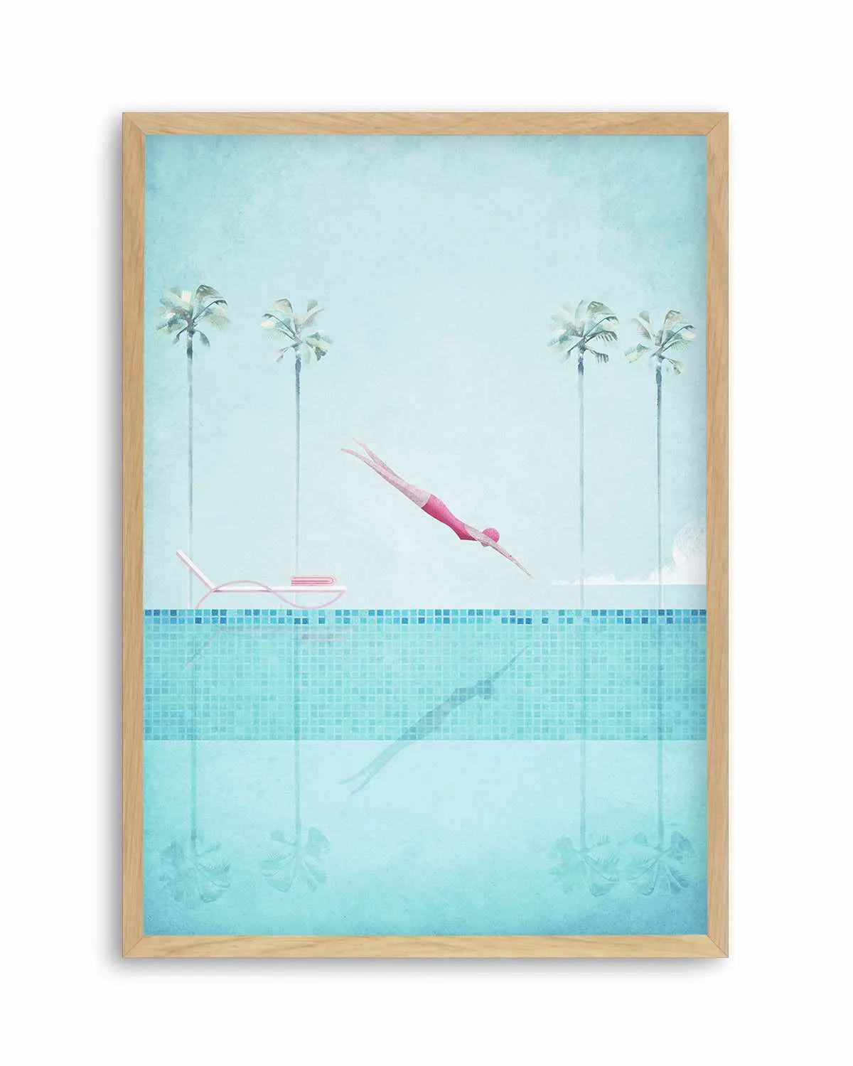 Swimming Pool, Diver and Palms by Henry Rivers Art Print from Olive et Oriel where you can shop wallpaper and artworks online
