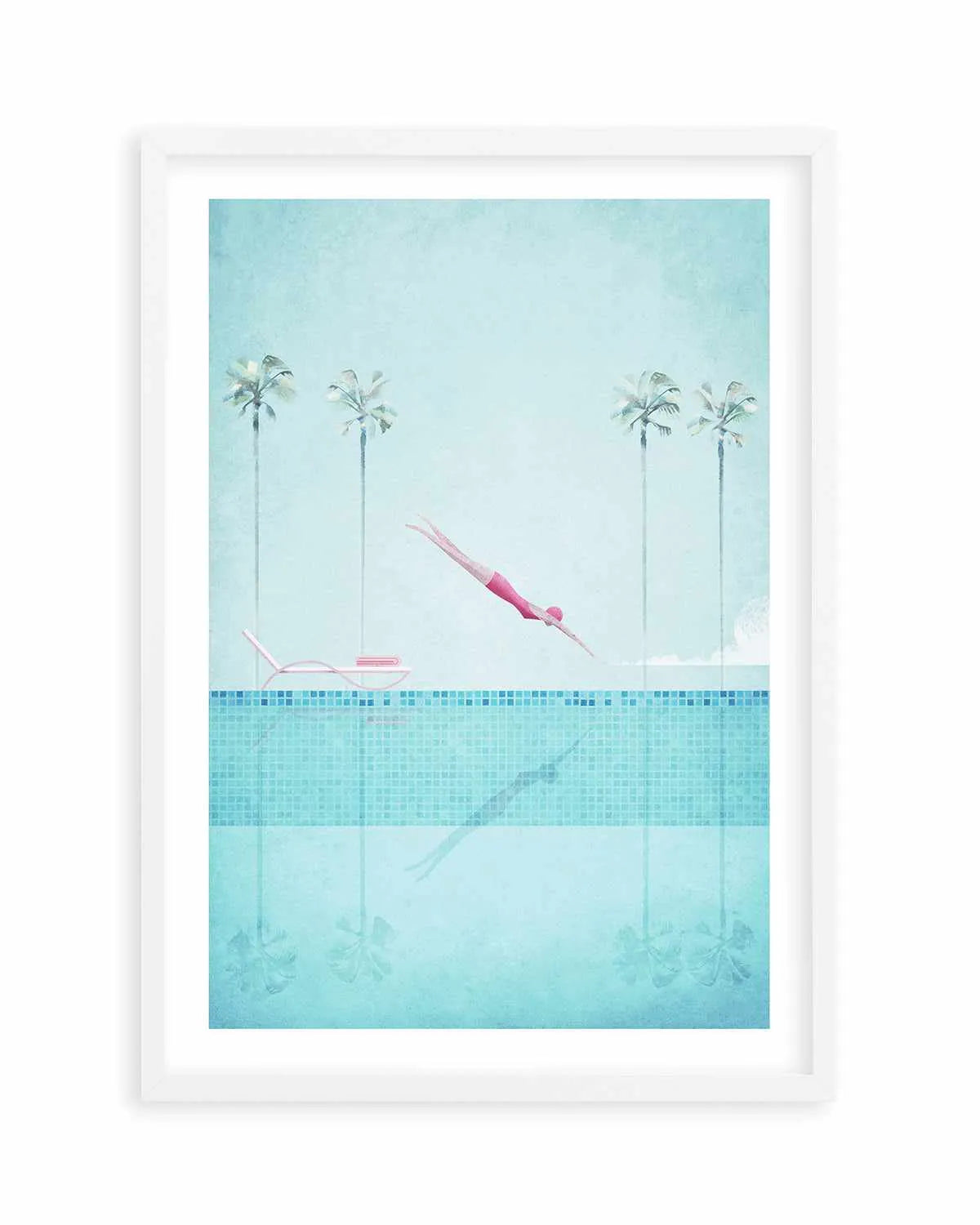Swimming Pool, Diver and Palms by Henry Rivers Art Print from Olive et Oriel where you can shop wallpaper and artworks online