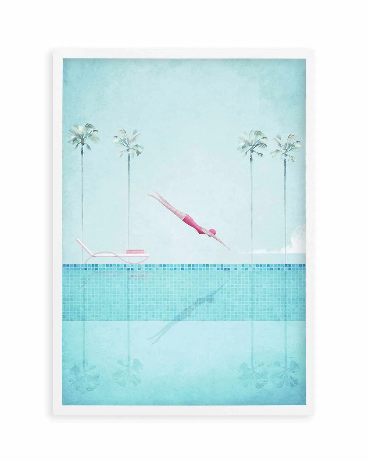 Swimming Pool, Diver and Palms by Henry Rivers Art Print from Olive et Oriel where you can shop wallpaper and artworks online