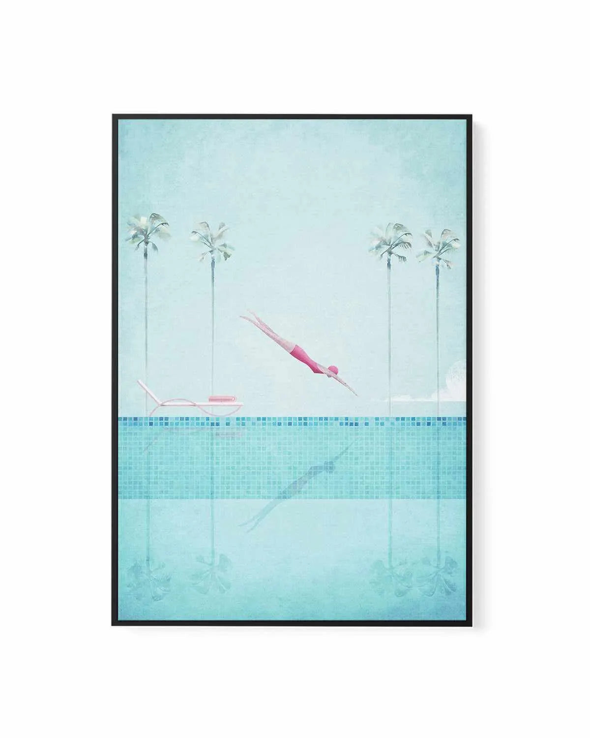 Swimming Pool, Diver and Palms by Henry Rivers | Framed Canvas Art Print from Olive et Oriel where you can shop wallpaper and artworks online