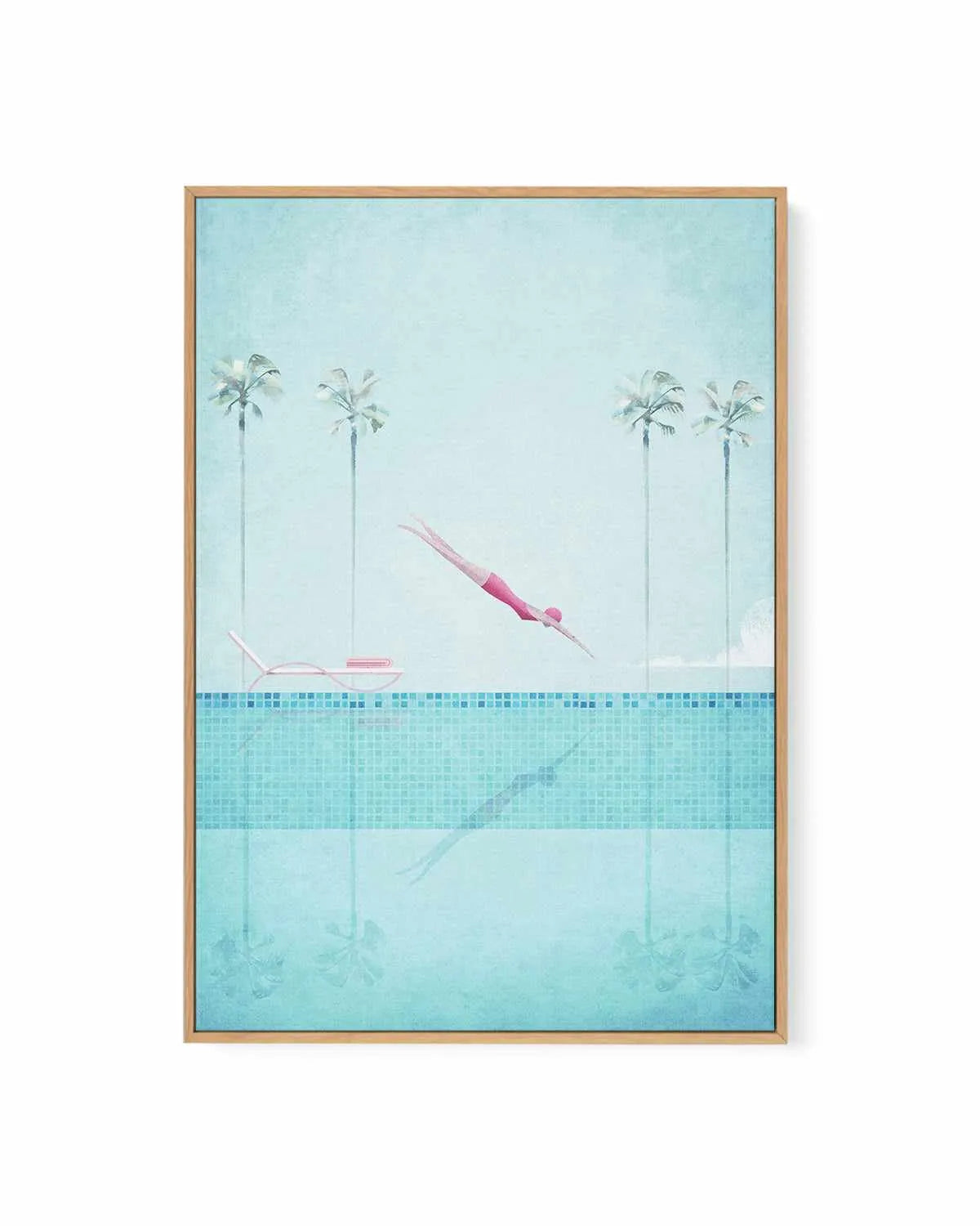 Swimming Pool, Diver and Palms by Henry Rivers | Framed Canvas Art Print from Olive et Oriel where you can shop wallpaper and artworks online