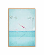 Swimming Pool, Diver and Palms by Henry Rivers | Framed Canvas Art Print