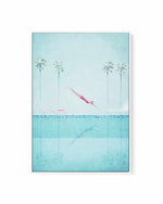 Swimming Pool, Diver and Palms by Henry Rivers | Framed Canvas Art Print