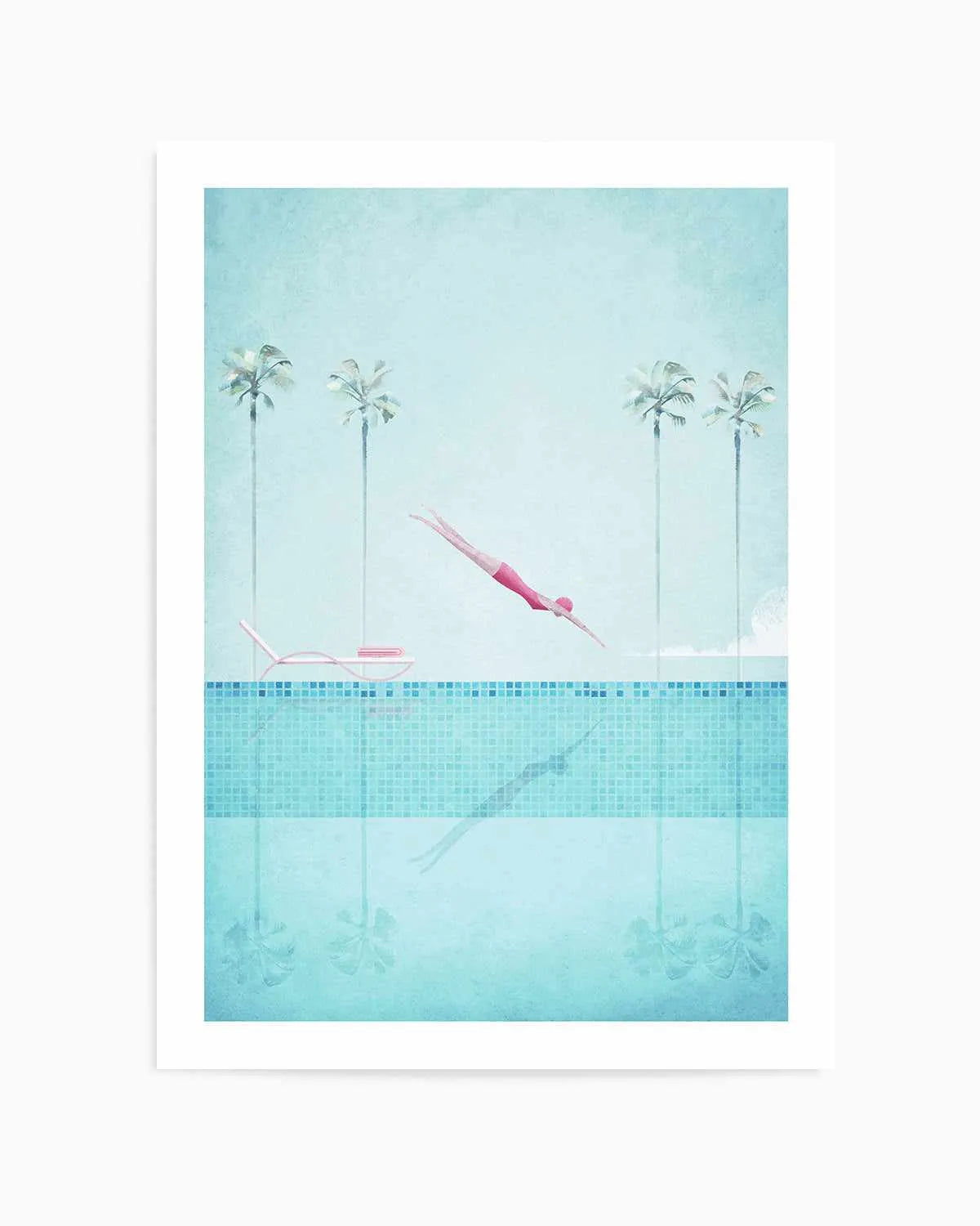 Swimming Pool, Diver and Palms by Henry Rivers Art Print from Olive et Oriel where you can shop wallpaper and artworks online