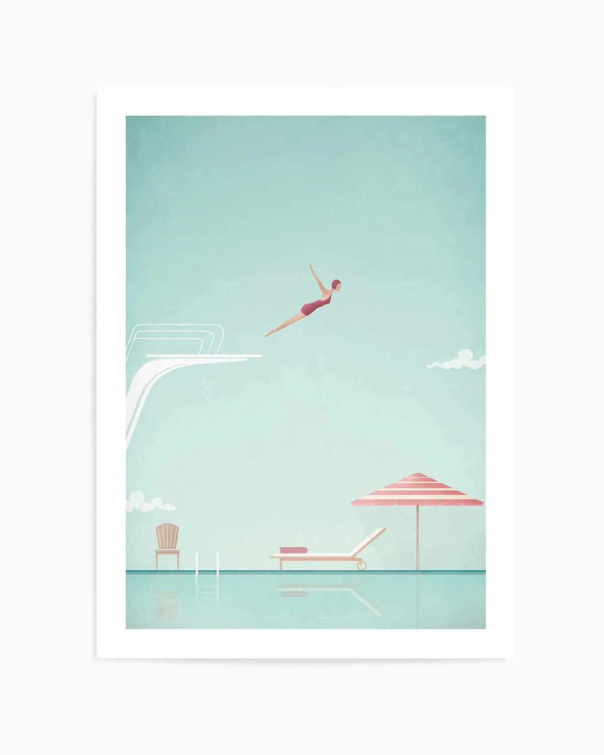 Swimming Pool, Diver by Henry Rivers Art Print from Olive et Oriel where you can shop wallpaper and artworks online