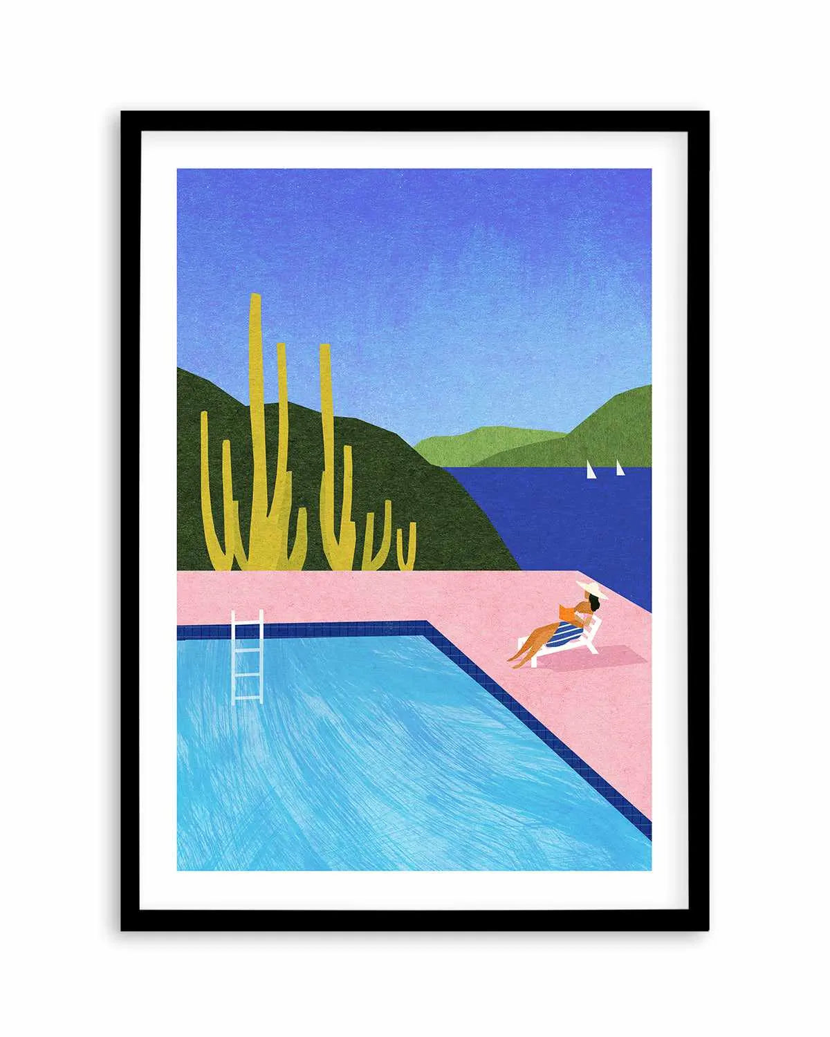 Swimming Pool, Pink by Henry Rivers Art Print from Olive et Oriel where you can shop wallpaper and artworks online