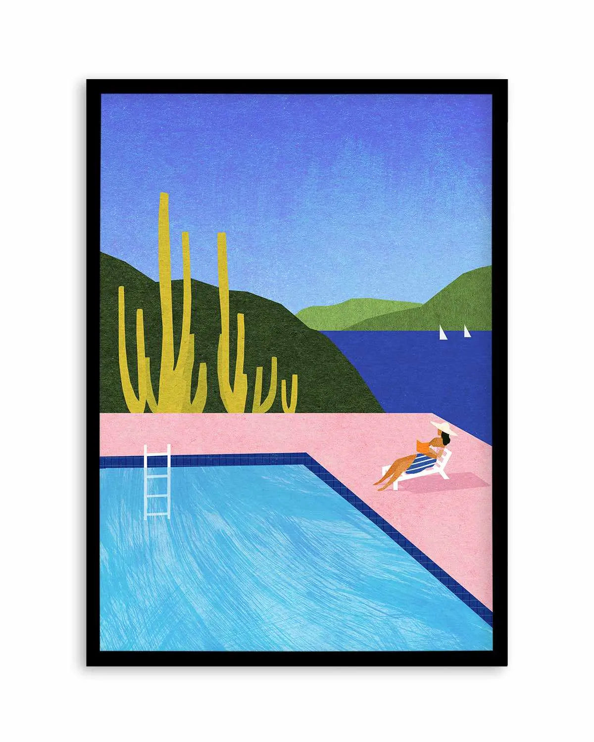 Swimming Pool, Pink by Henry Rivers Art Print from Olive et Oriel where you can shop wallpaper and artworks online