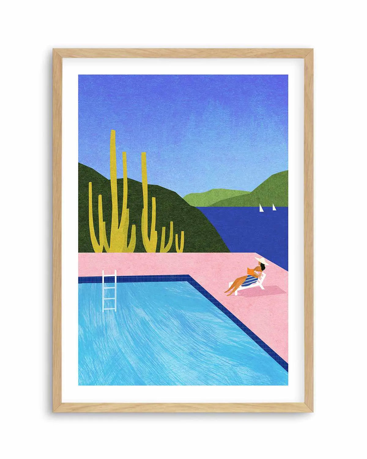 Swimming Pool, Pink by Henry Rivers Art Print from Olive et Oriel where you can shop wallpaper and artworks online