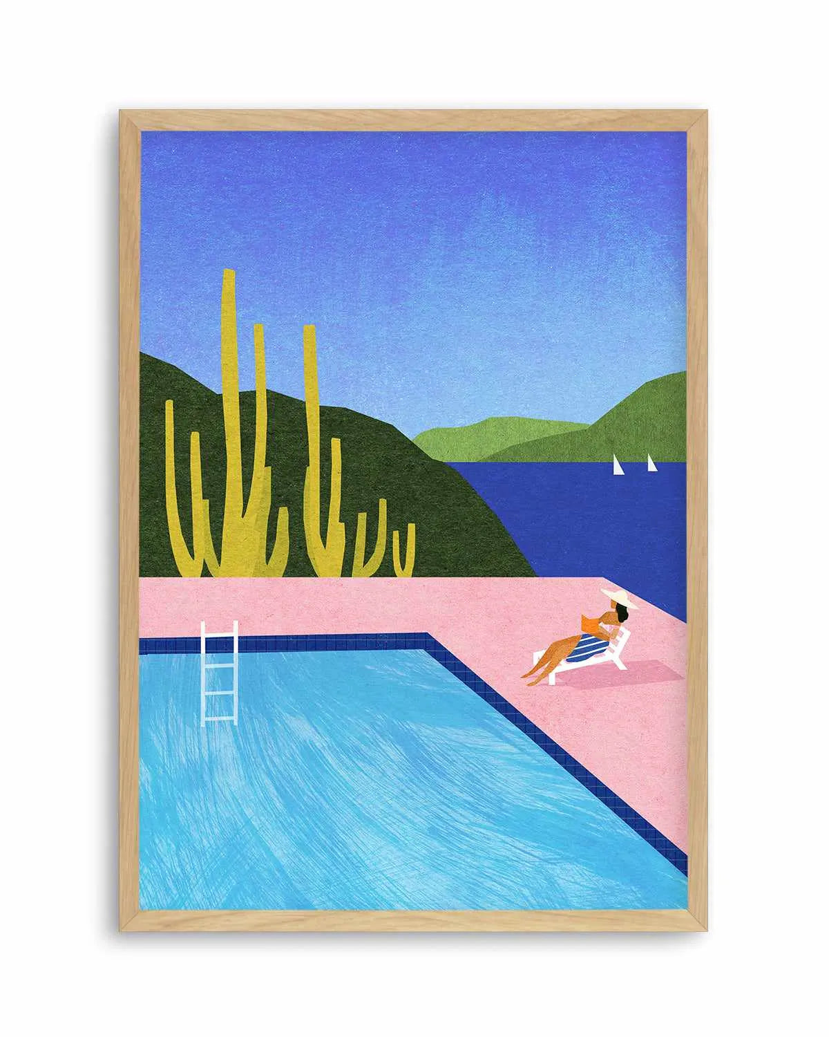 Swimming Pool, Pink by Henry Rivers Art Print from Olive et Oriel where you can shop wallpaper and artworks online