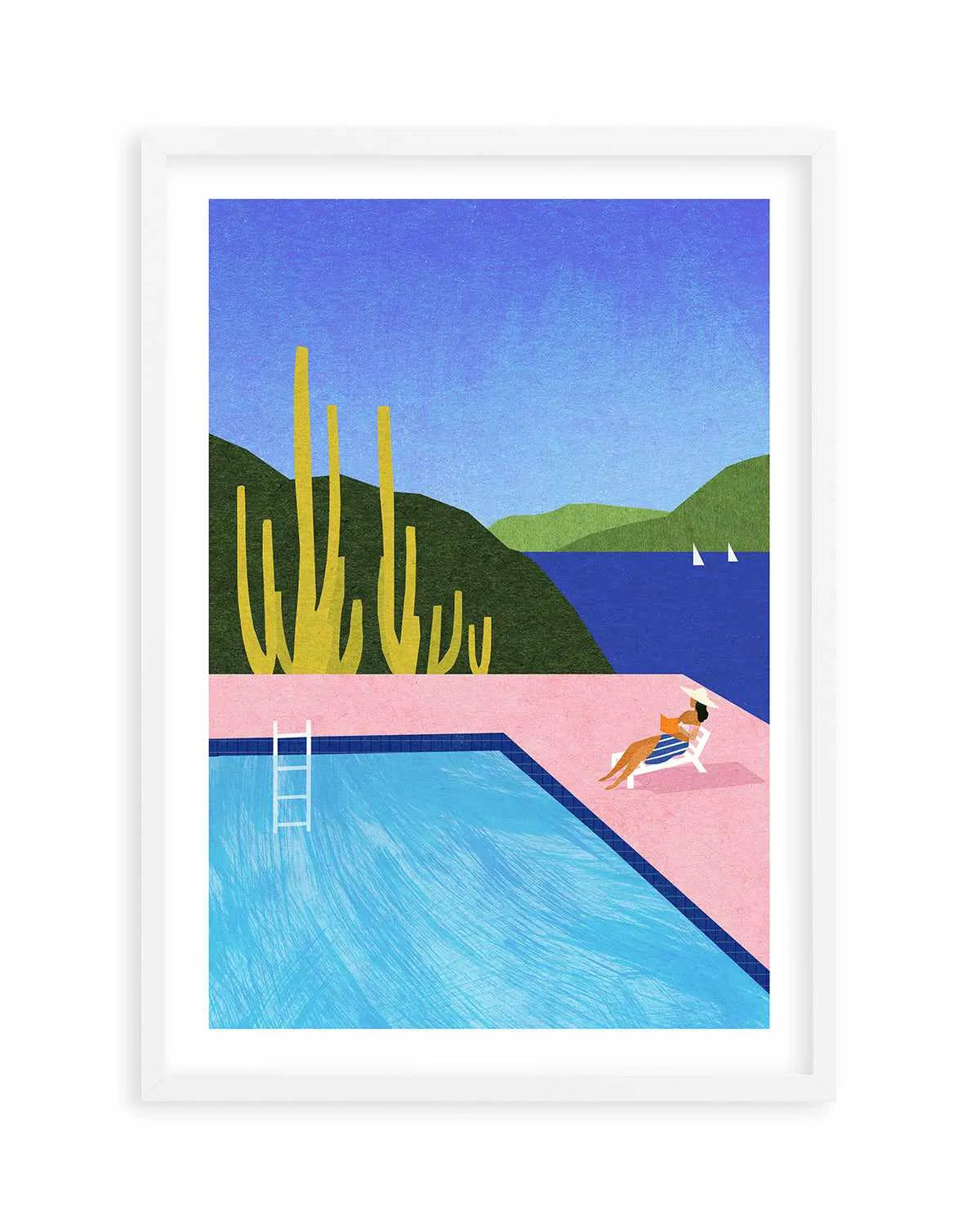 Swimming Pool, Pink by Henry Rivers Art Print from Olive et Oriel where you can shop wallpaper and artworks online