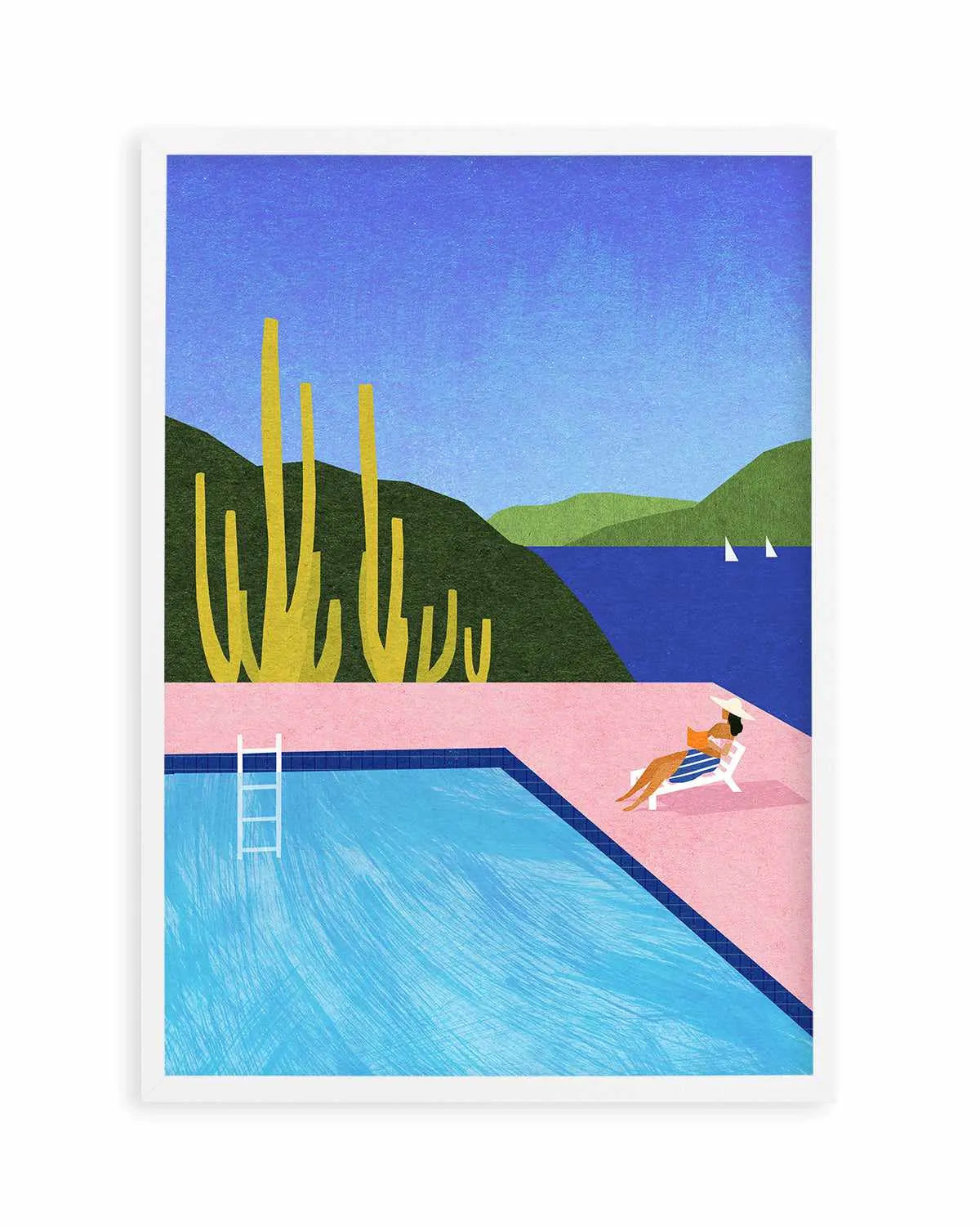 Swimming Pool, Pink by Henry Rivers Art Print from Olive et Oriel where you can shop wallpaper and artworks online