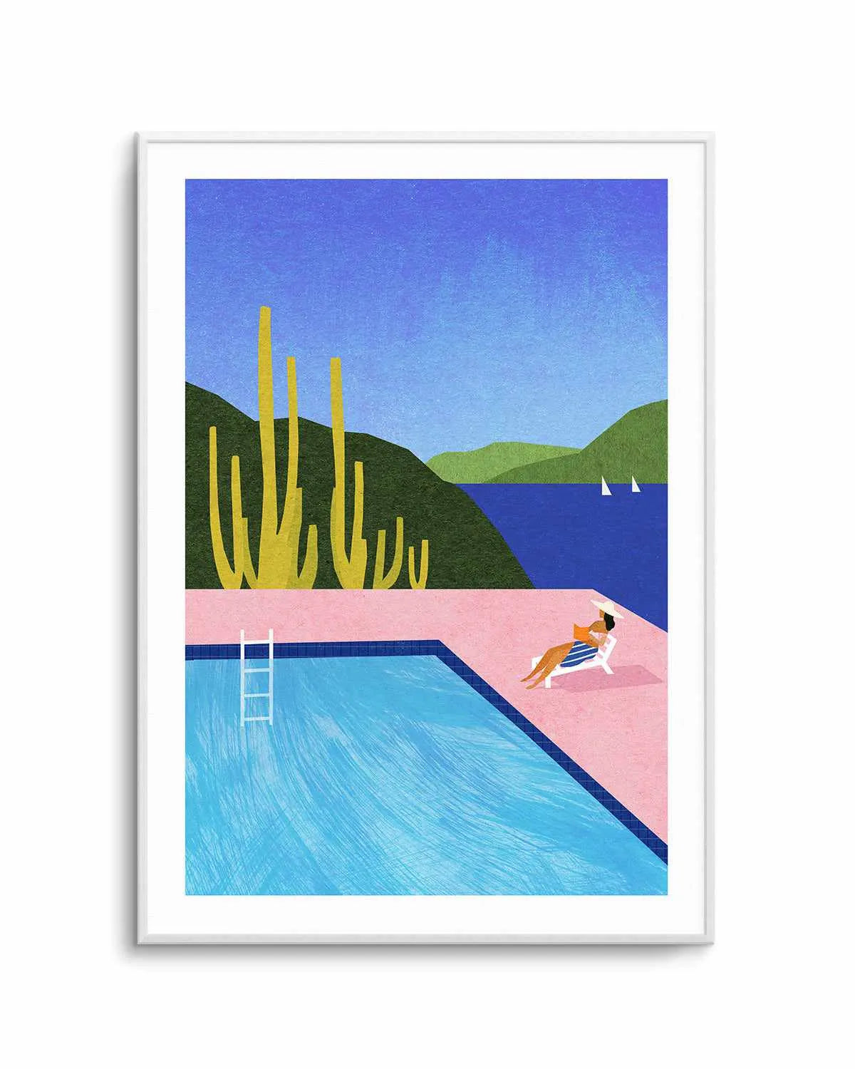 Swimming Pool, Pink by Henry Rivers Art Print from Olive et Oriel where you can shop wallpaper and artworks online
