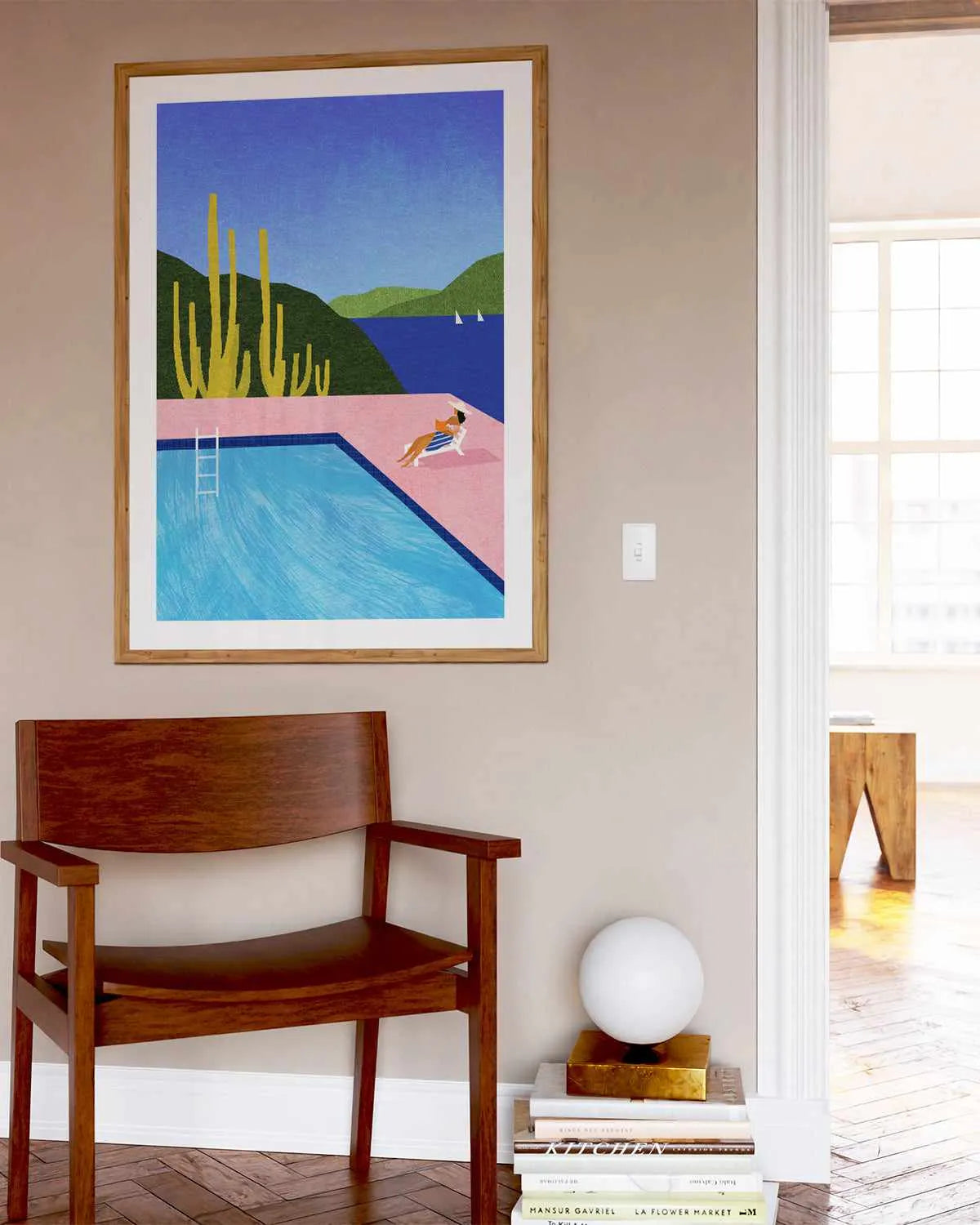 Swimming Pool, Pink by Henry Rivers Art Print from Olive et Oriel where you can shop wallpaper and artworks online