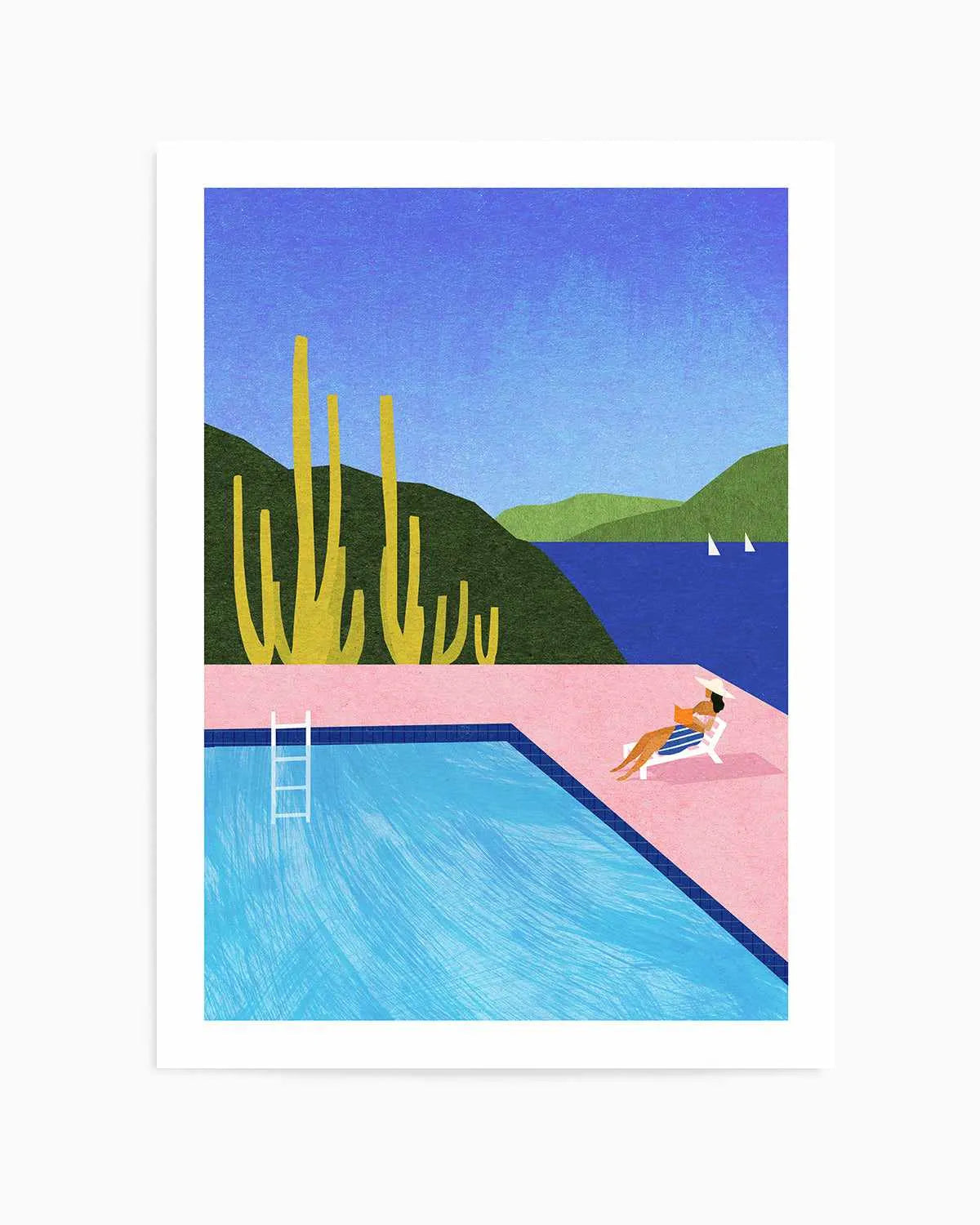 Swimming Pool, Pink by Henry Rivers Art Print from Olive et Oriel where you can shop wallpaper and artworks online
