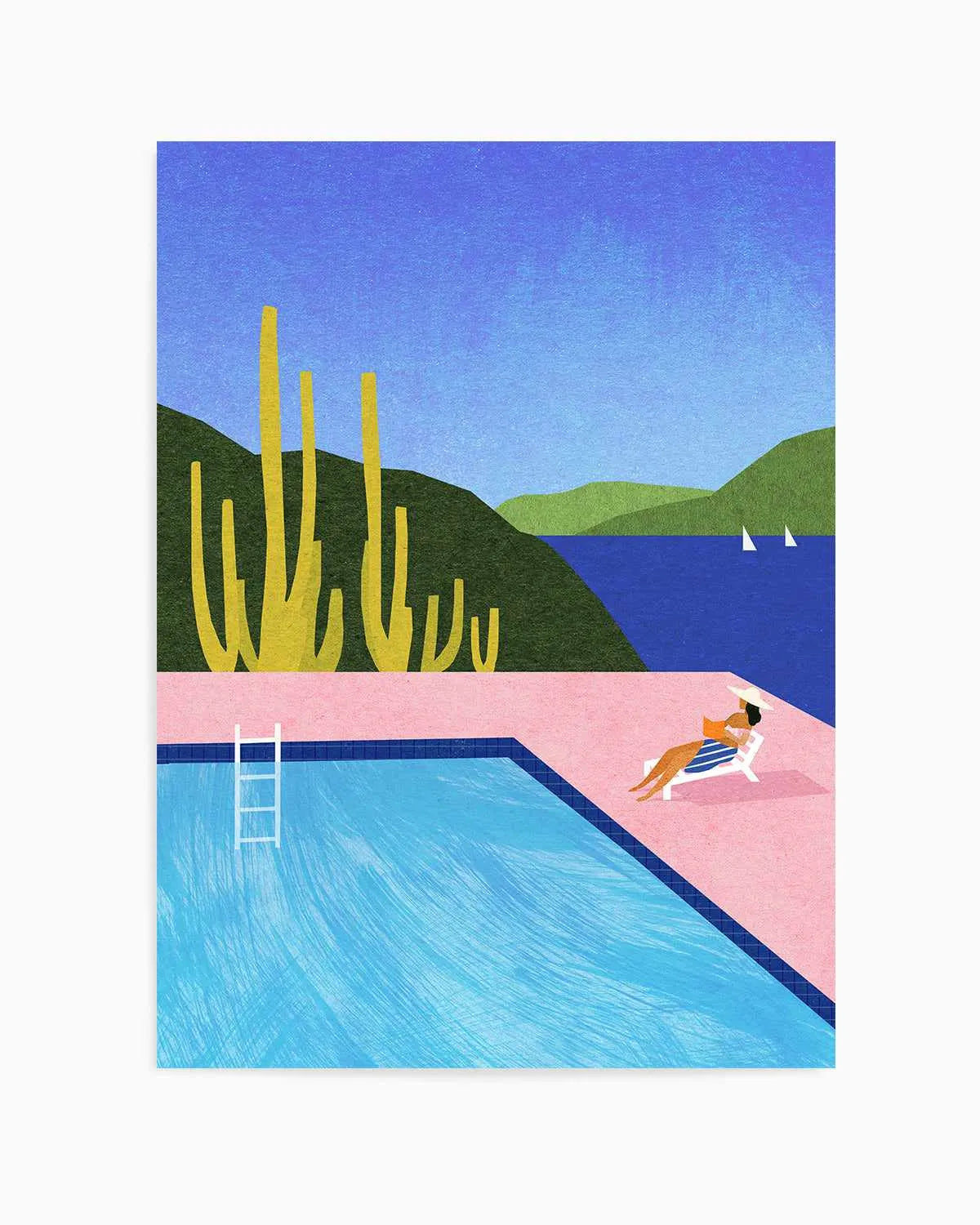 Swimming Pool, Pink by Henry Rivers Art Print from Olive et Oriel where you can shop wallpaper and artworks online