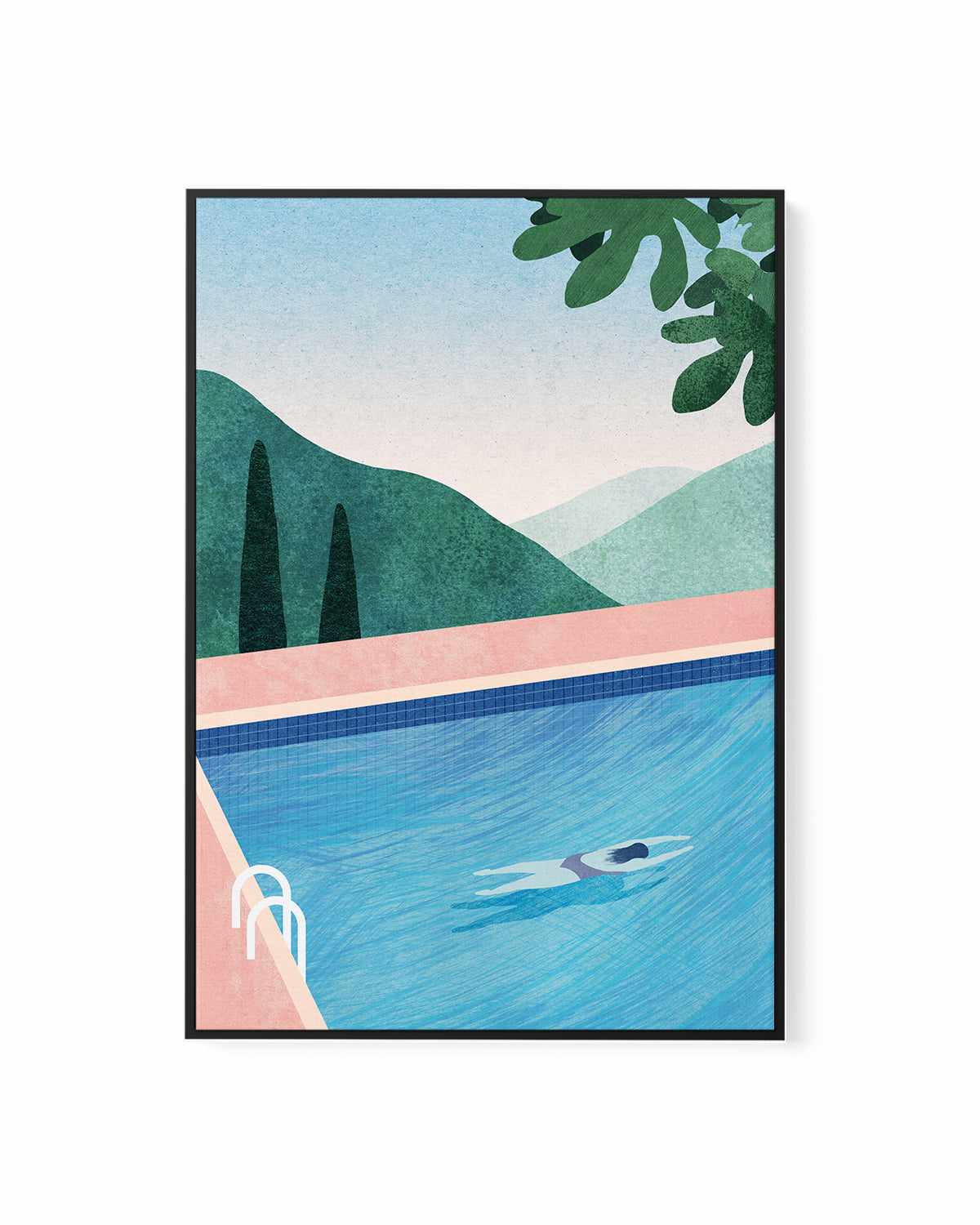 Swimming Pool, Tuscany by Henry Rivers | Framed Canvas Art Print