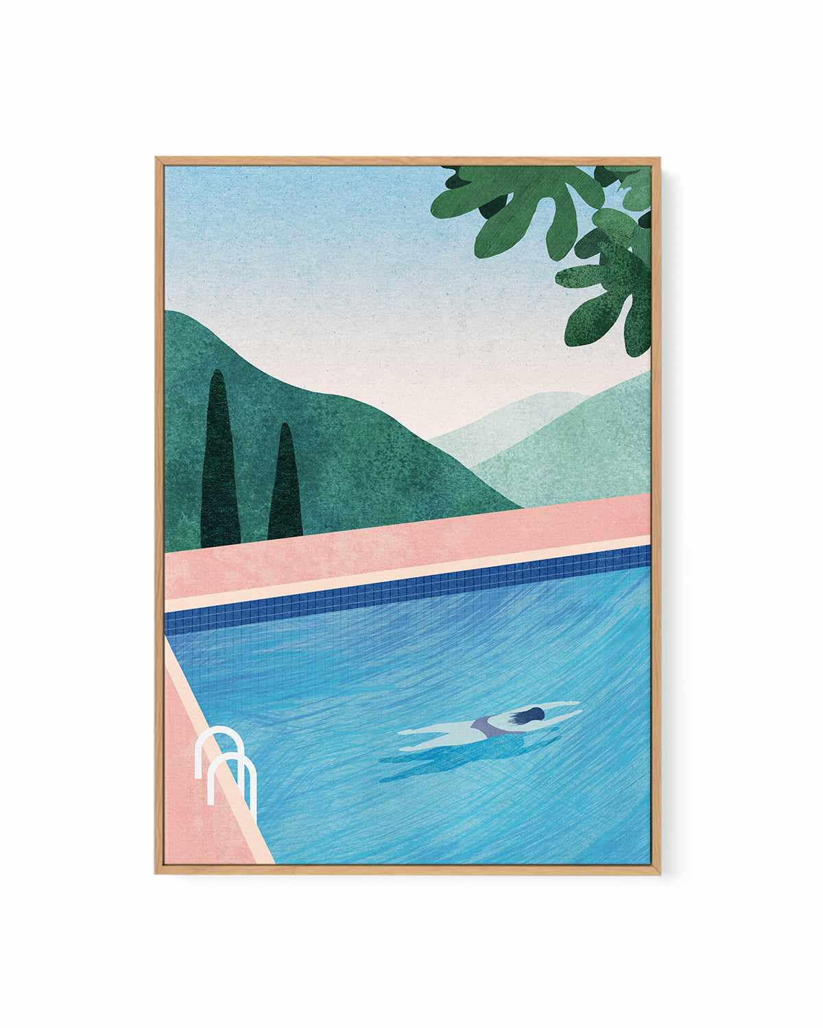 Swimming Pool, Tuscany by Henry Rivers | Framed Canvas Art Print