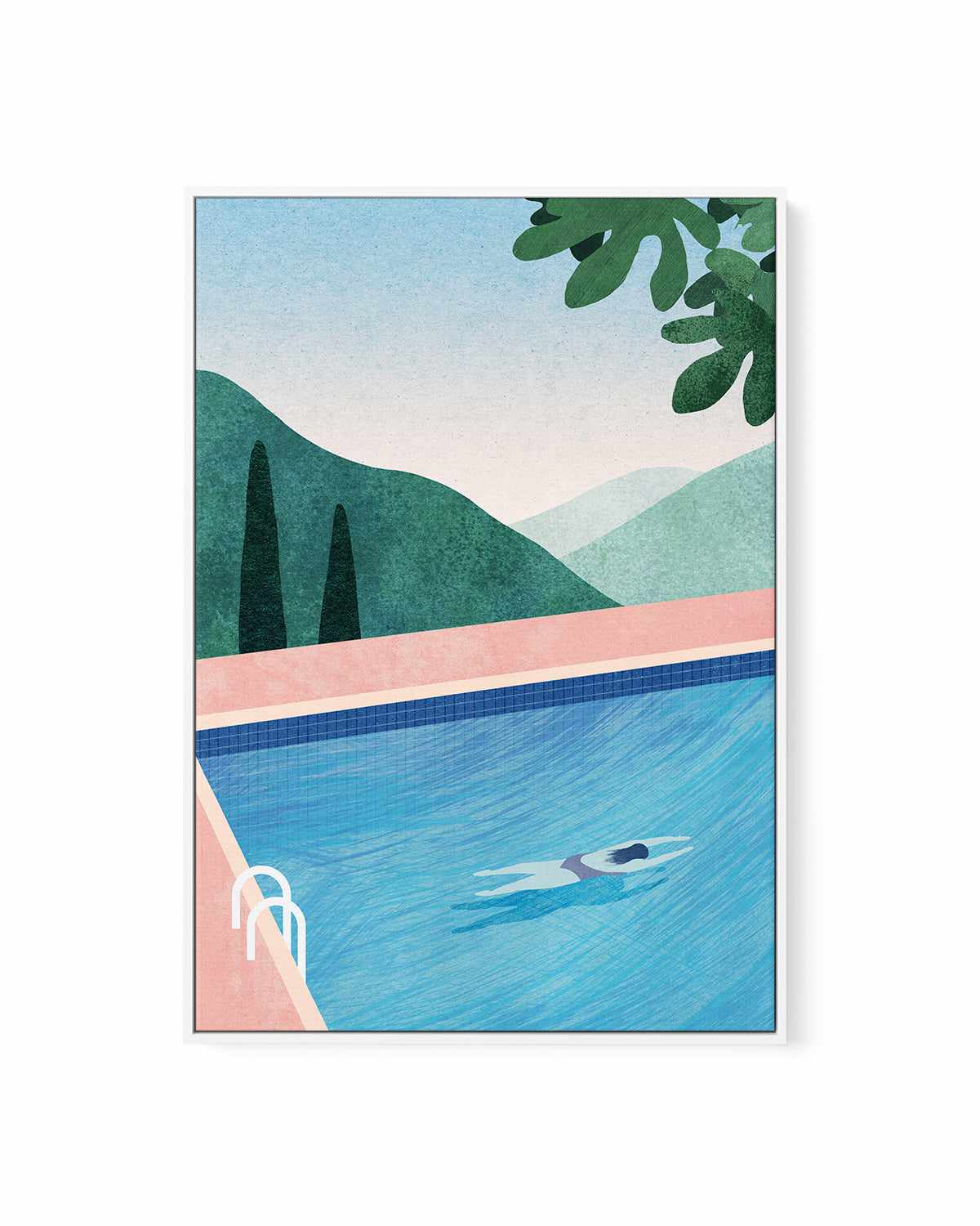 Swimming Pool, Tuscany by Henry Rivers | Framed Canvas Art Print