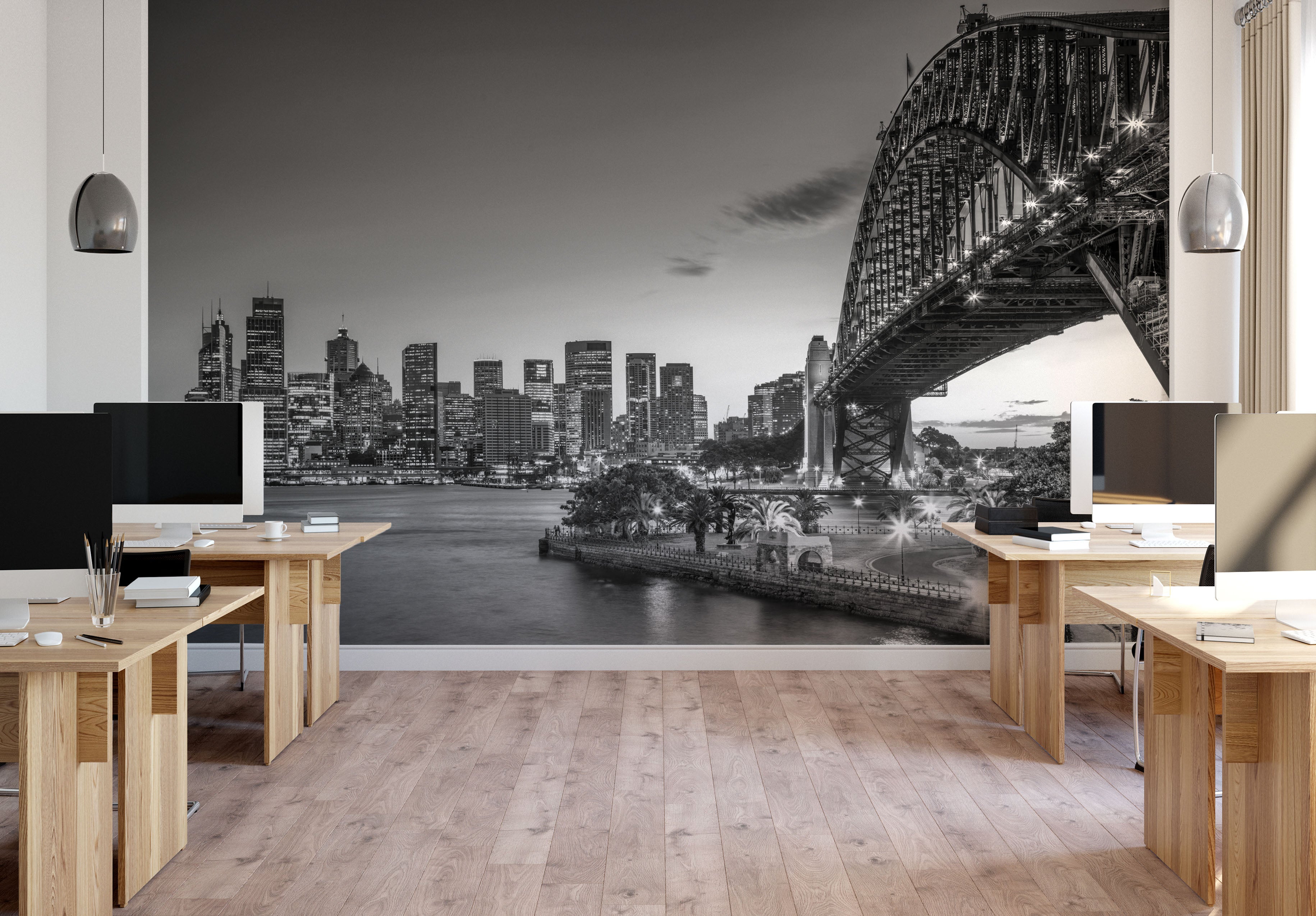 Sydney Harbour Bridge by Night Photo Mural Wallpaper