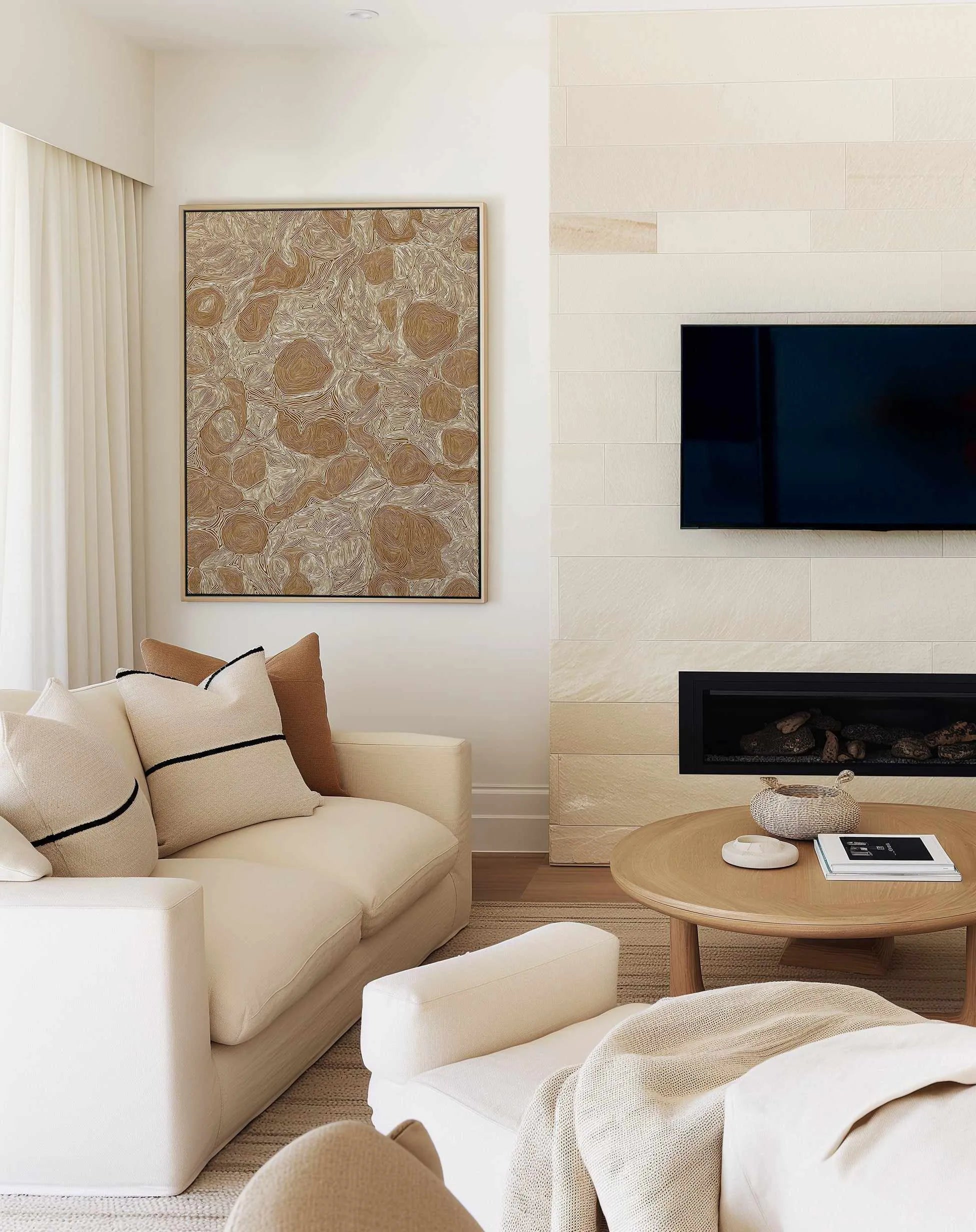 Systems | Brown Ochre by Leah Cummins | Framed Canvas Art Print from Olive et Oriel where you can shop wallpaper and artworks online