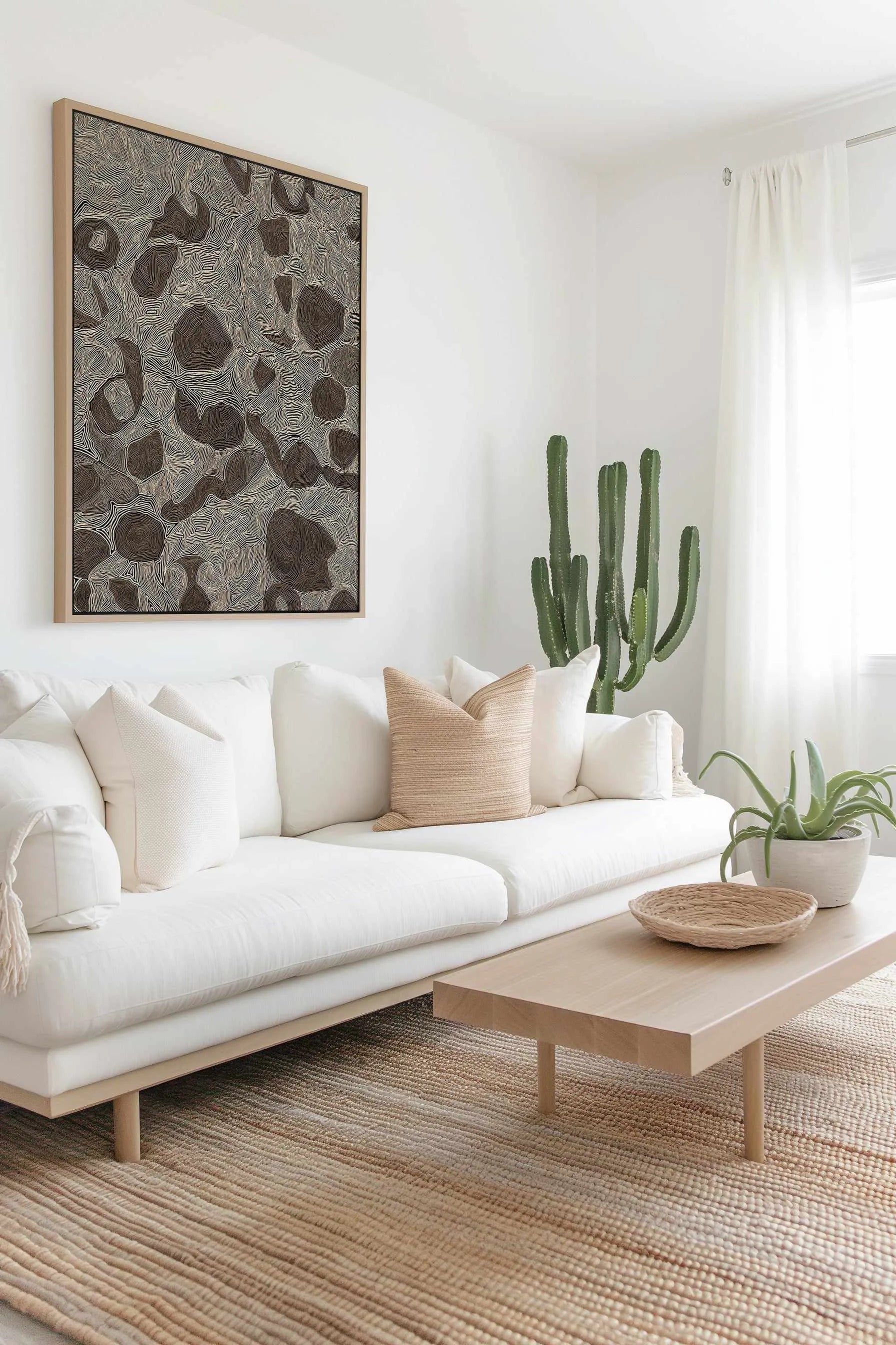 Systems | Burnt Brown by Leah Cummins | Framed Canvas Art Print from Olive et Oriel where you can shop wallpaper and artworks online