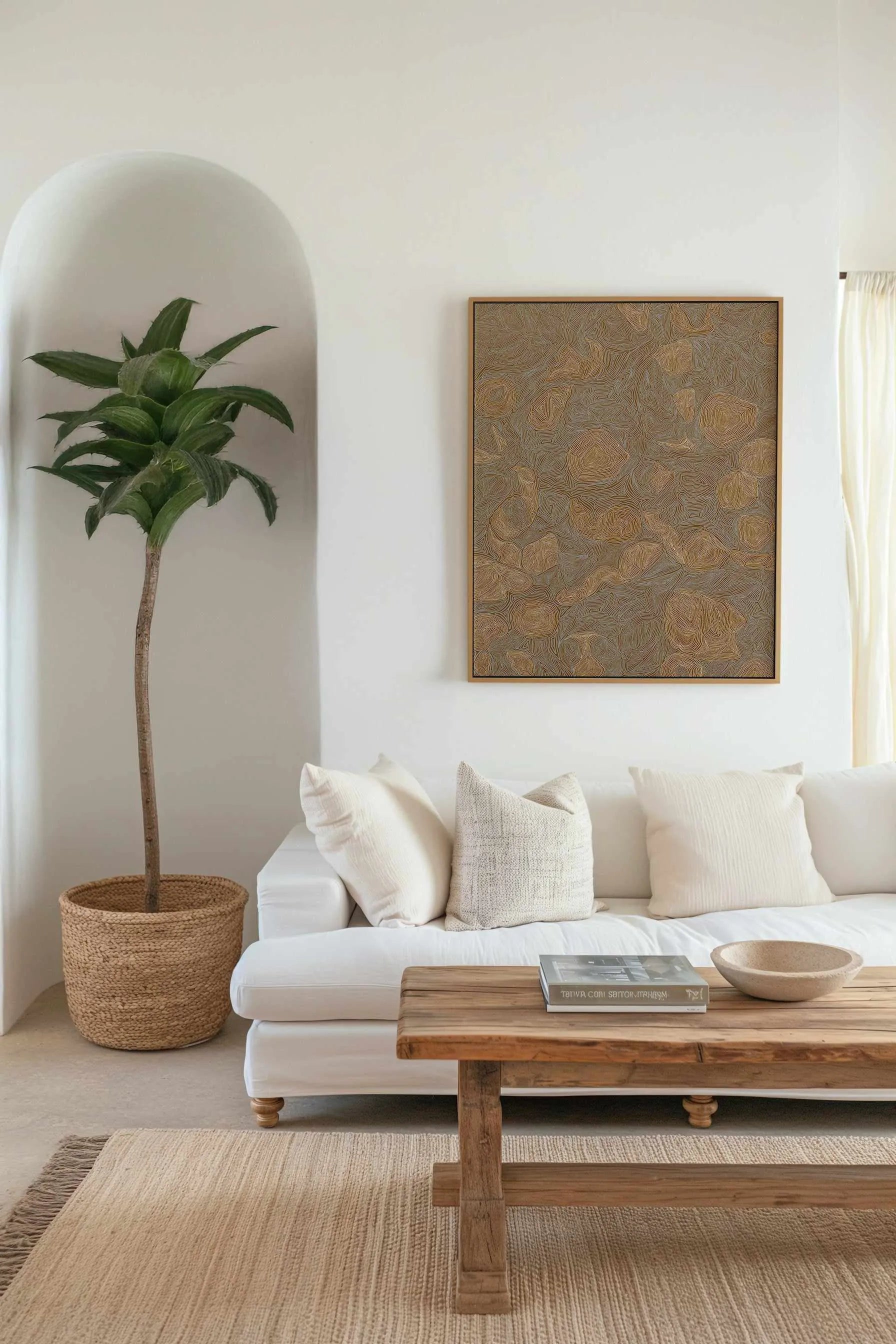 Systems | Burnt Ochre by Leah Cummins | Framed Canvas Art Print from Olive et Oriel where you can shop wallpaper and artworks online