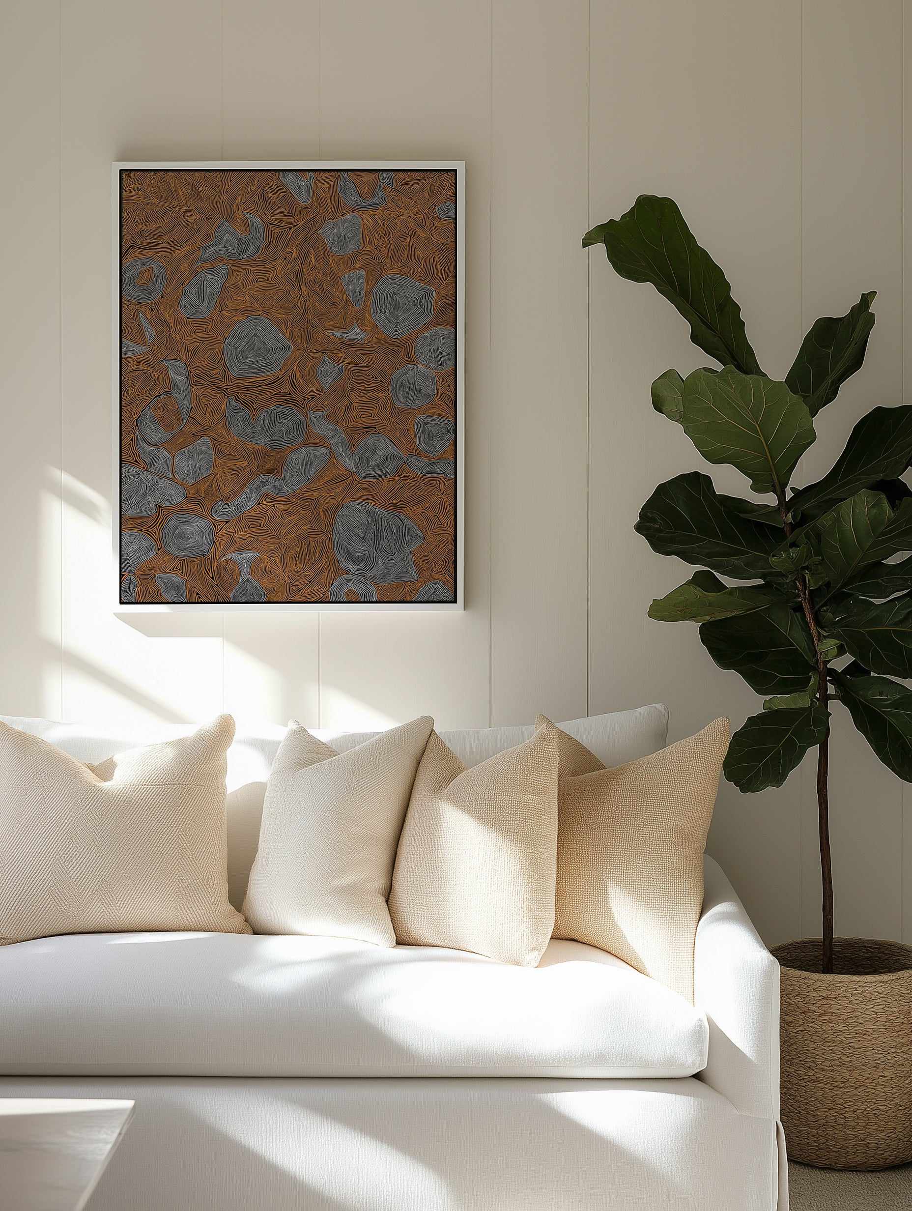 Systems | Burnt Orange by Leah Cummins | Framed Canvas Art Print