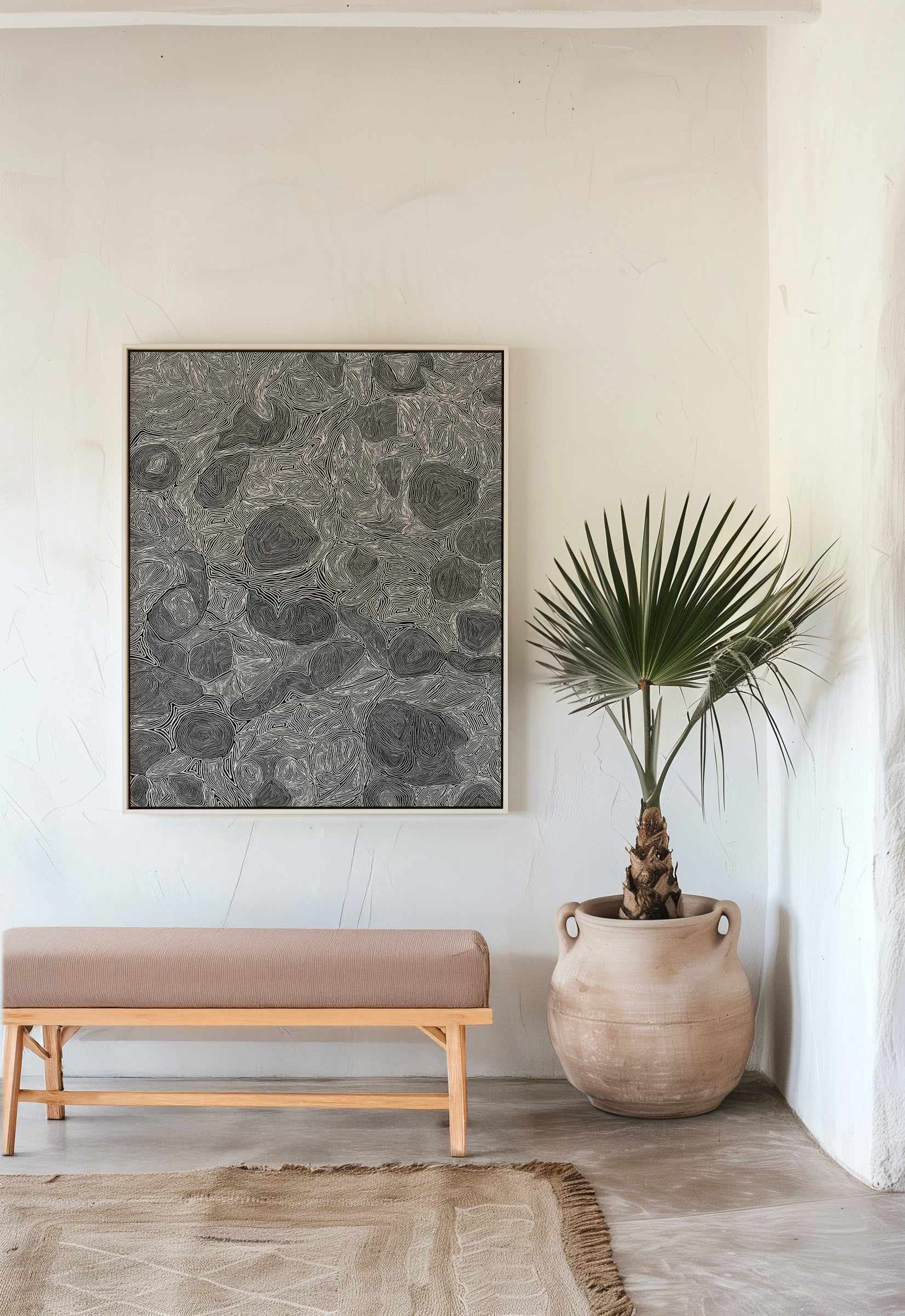 Systems | Monotone by Leah Cummins | Framed Canvas Art Print