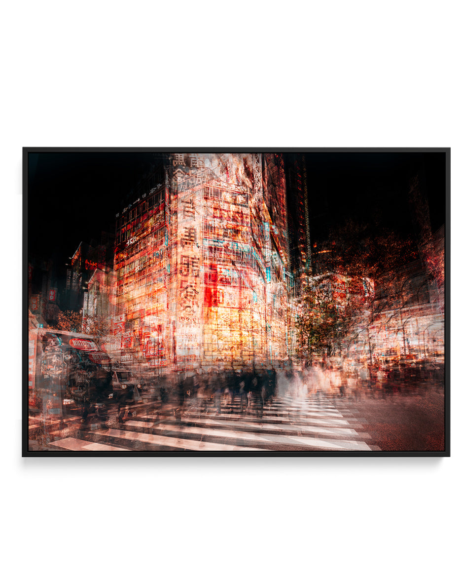 Tokyo Night Motion by Carmine Chiriaco | Framed Canvas Art Print