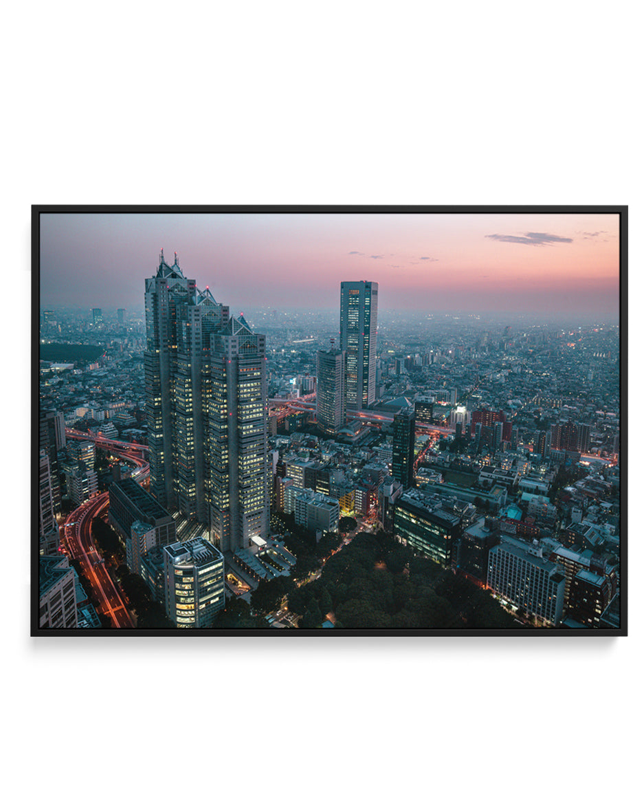 Tokyo Sunset Skyline by sirou.minami | Framed Canvas Art Print