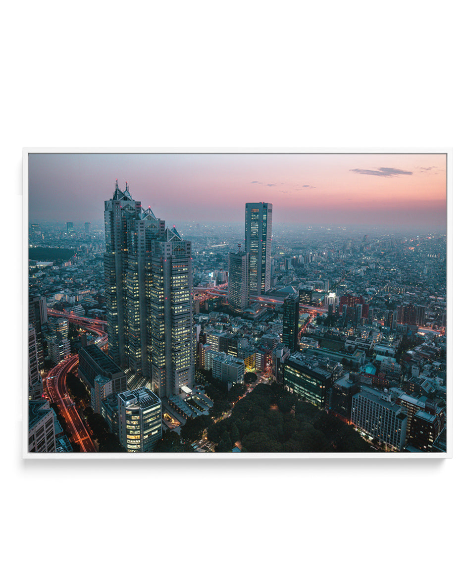 Tokyo Sunset Skyline by sirou.minami | Framed Canvas Art Print